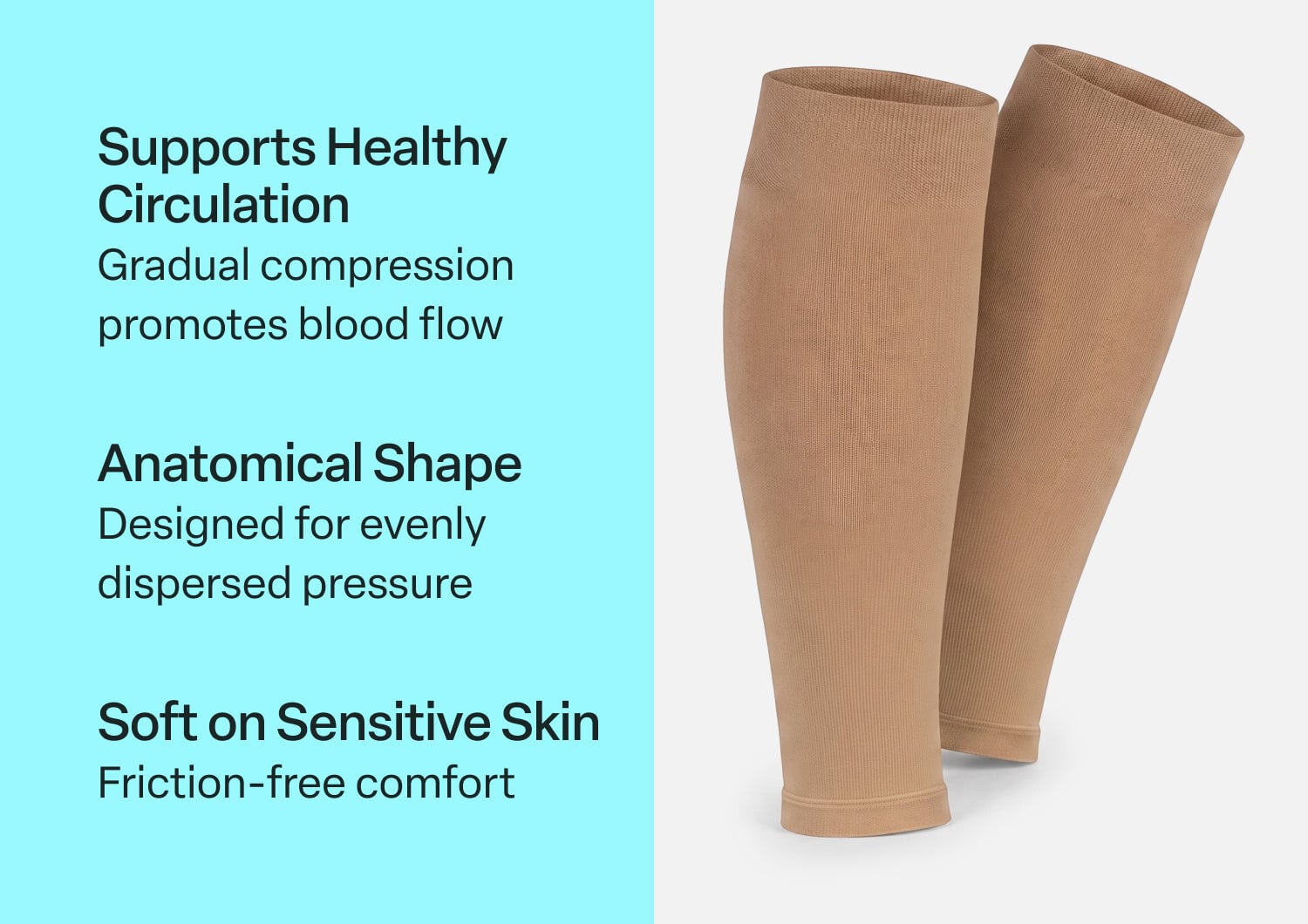 Orthofeet COMPRESSION CALF SLEEVE WIDE 15 20 MMHG - One Color