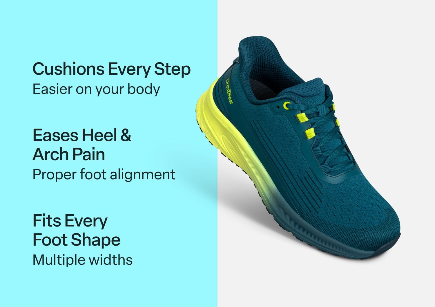 Orthofeet DASH - Deep Sea Green/ Yellow