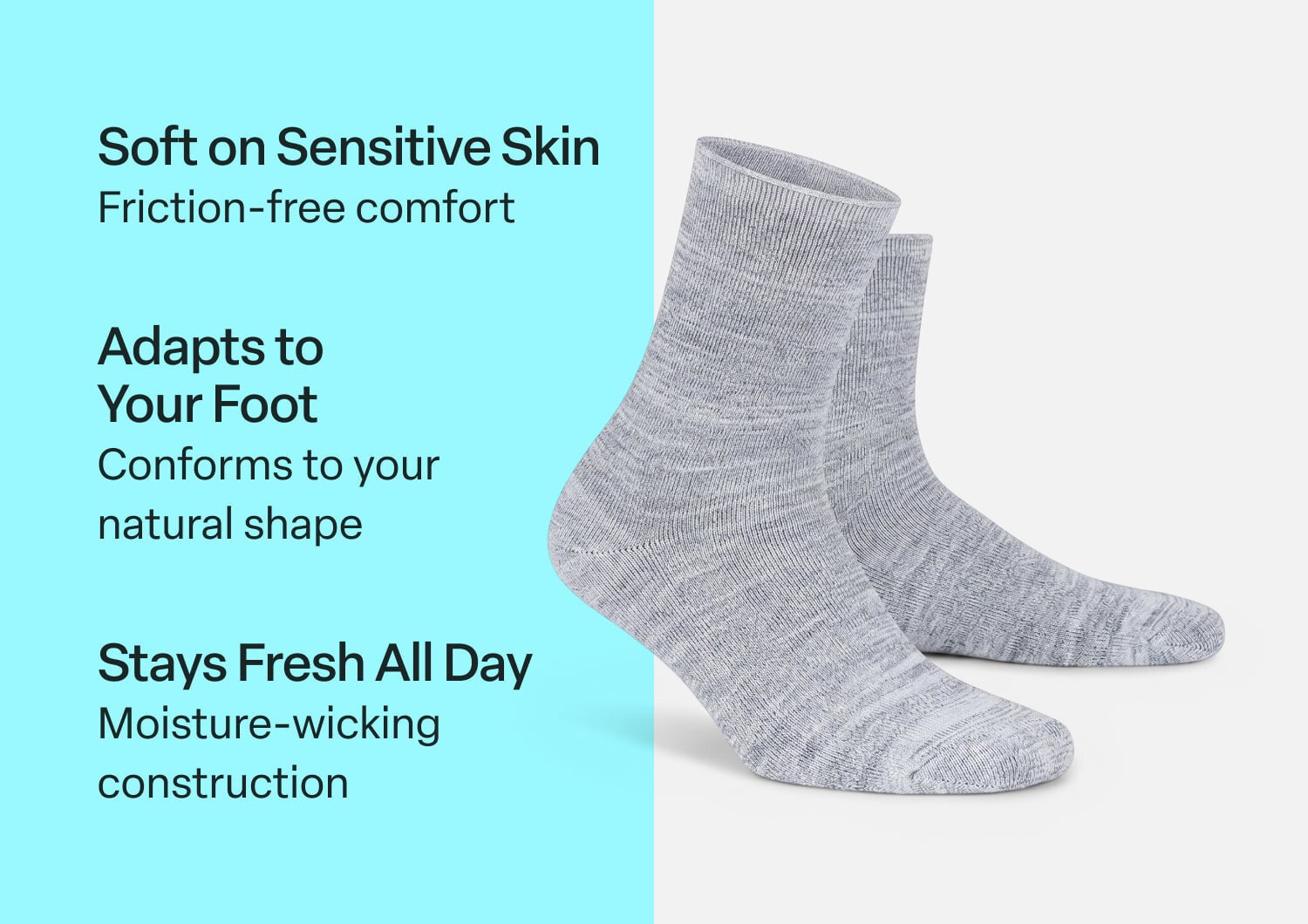 Orthofeet EXTRA ROOMY SOCKS - Gray
