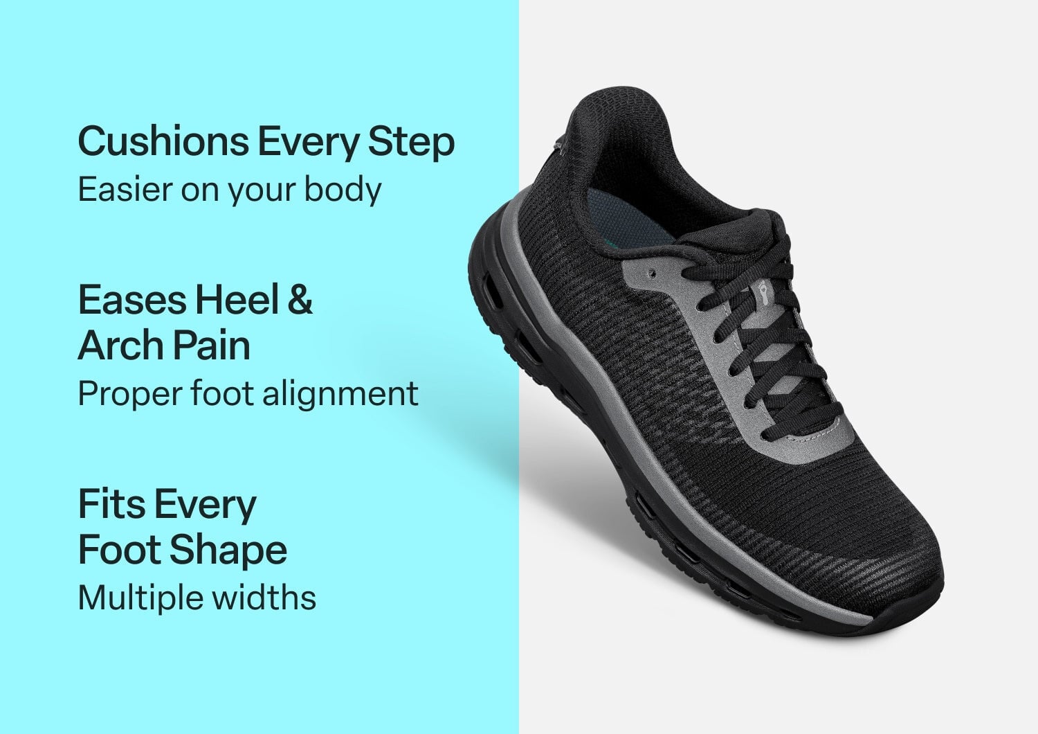 Orthofeet JAUNT - Black/gunmetal