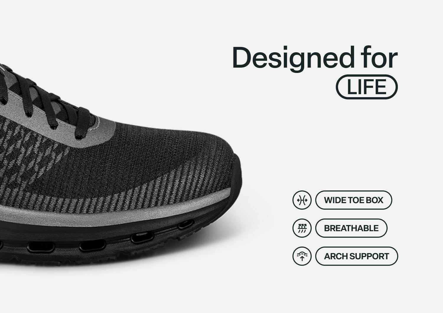 Orthofeet JAUNT - Black/gunmetal