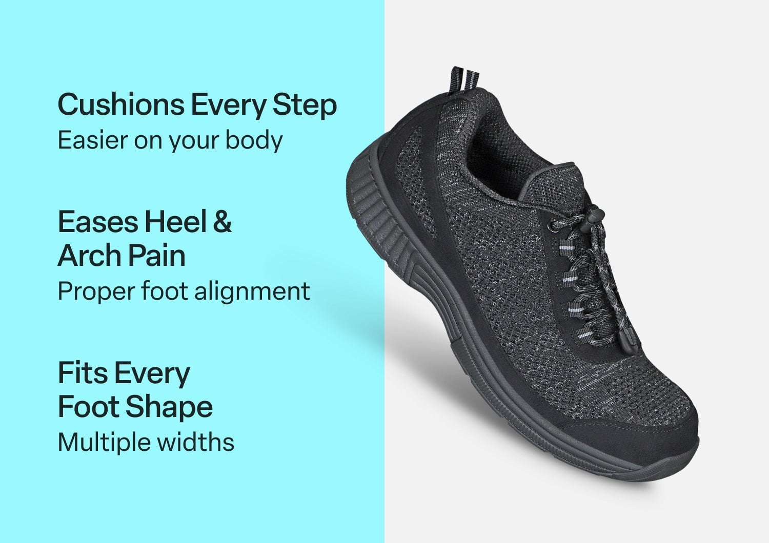 Orthofeet LAVA NO TIE - Black