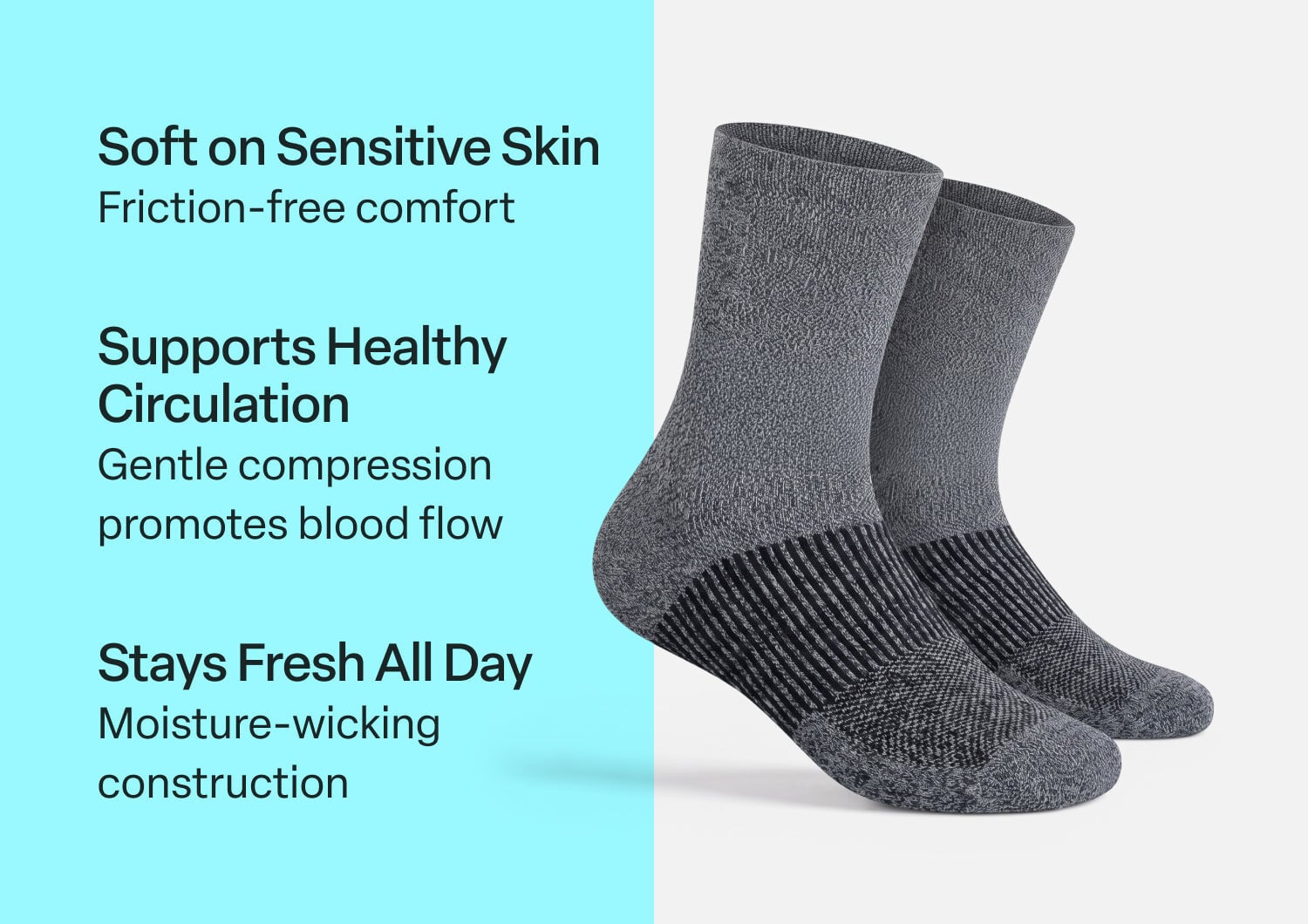 Orthofeet MID CALF COMPRESSION SOCKS - Gray
