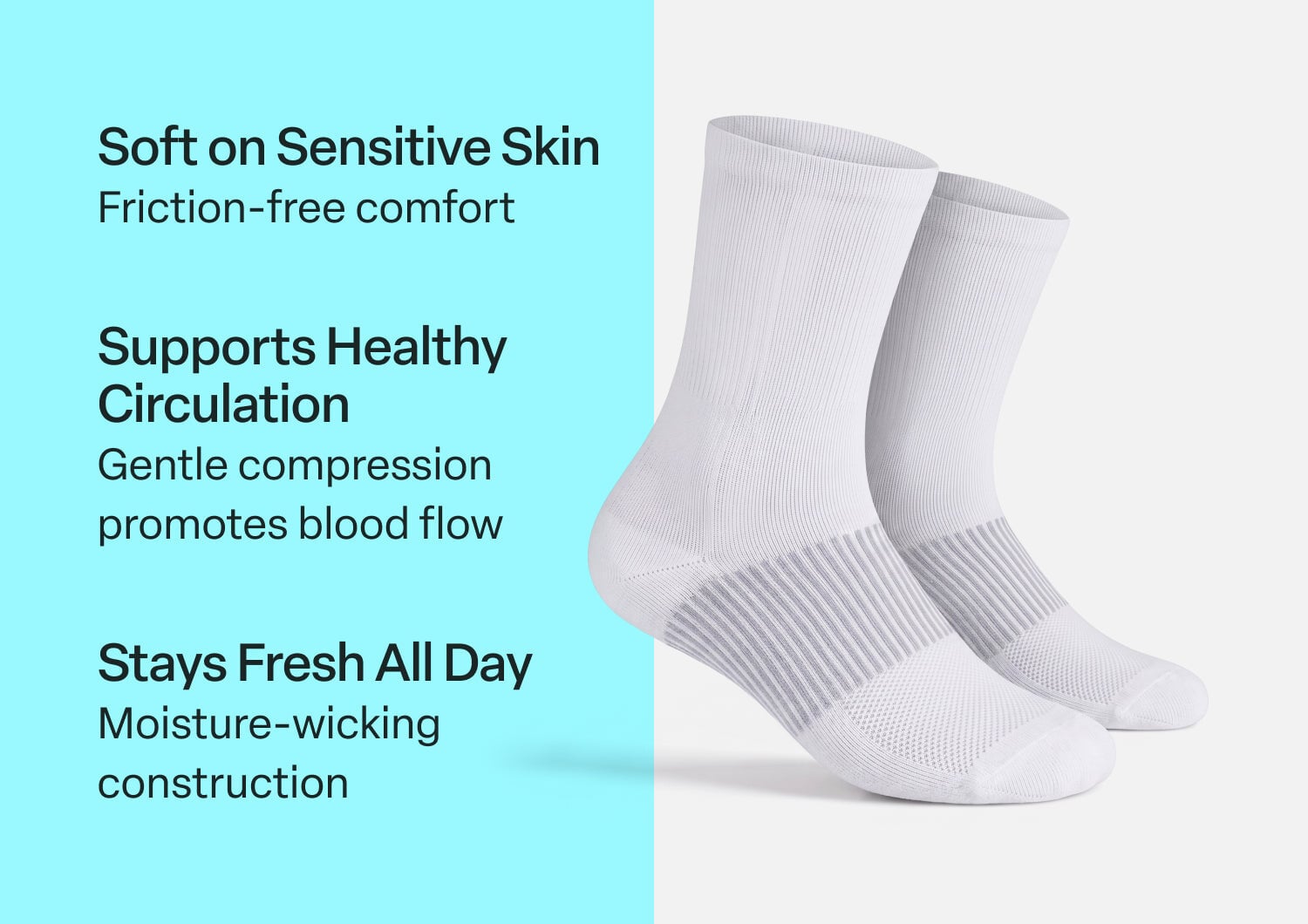 Orthofeet MID CALF COMPRESSION SOCKS - White