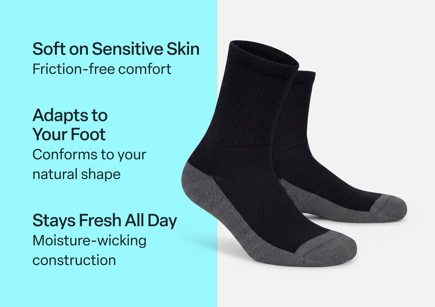 Orthofeet PADDED SOLE SOCKS - Charcoal