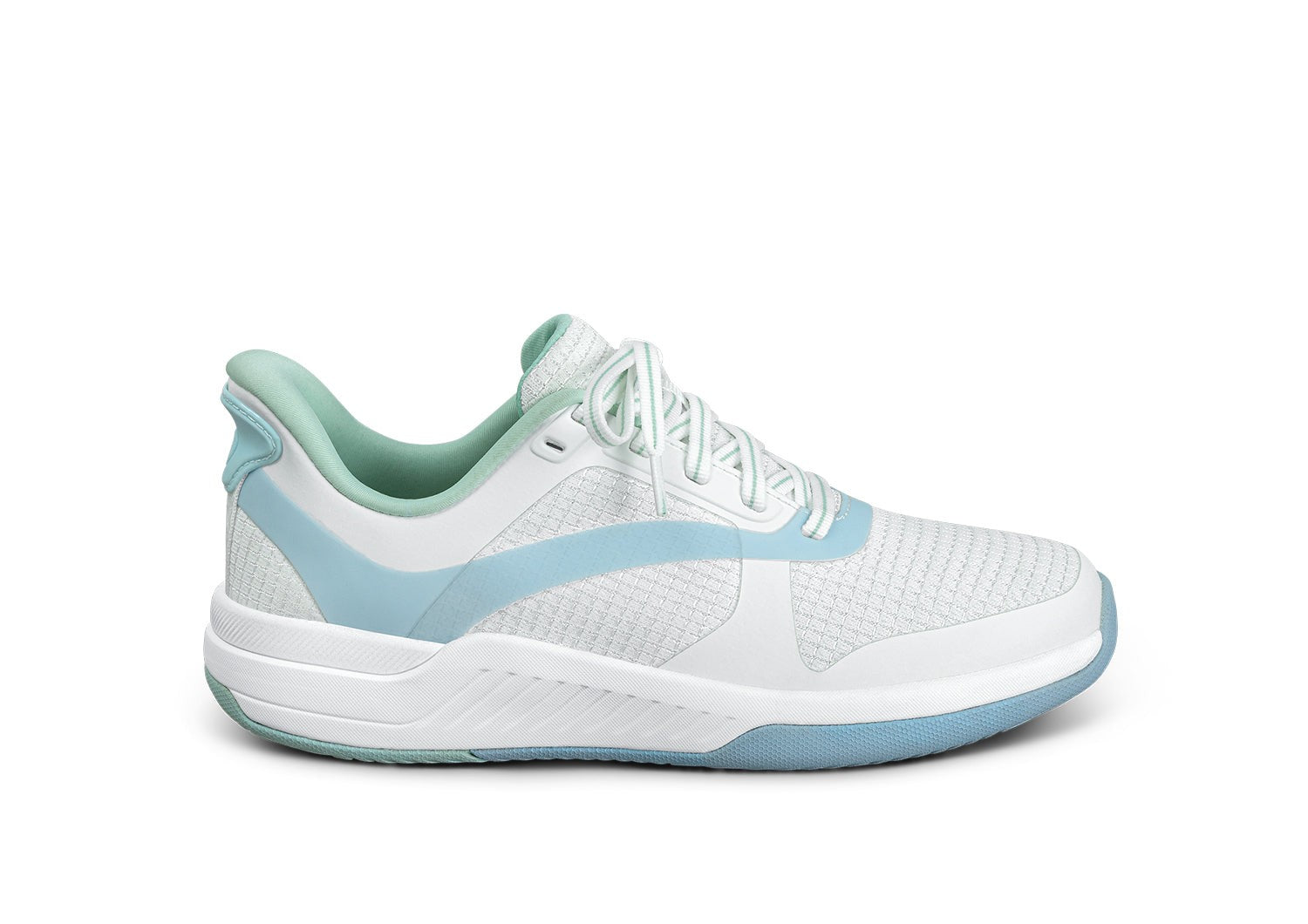 Orthofeet Ace Cushioned Support Pickleball Hands-Free Women's Sneakers - White/blue/green - Product View - 1