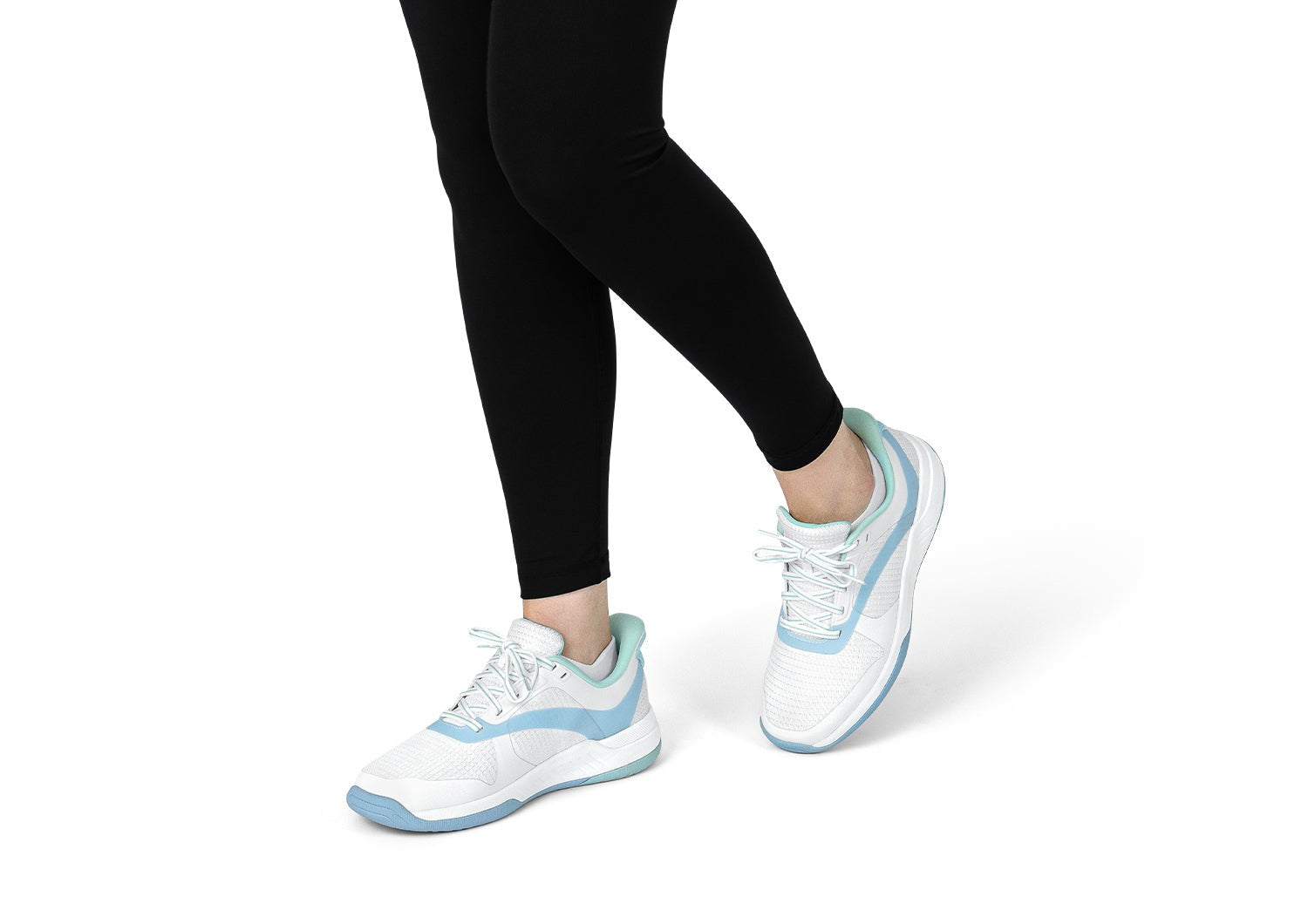 Orthofeet Ace Cushioned Support Pickleball Hands-Free Women's Sneakers - White/blue/green - Product View - 8