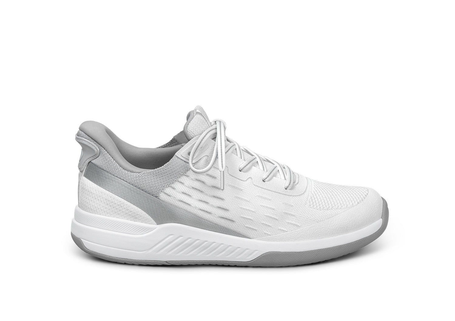 Orthofeet Ace Cushioned Support Pickleball Hands-Free Women's Sneakers in White/gray