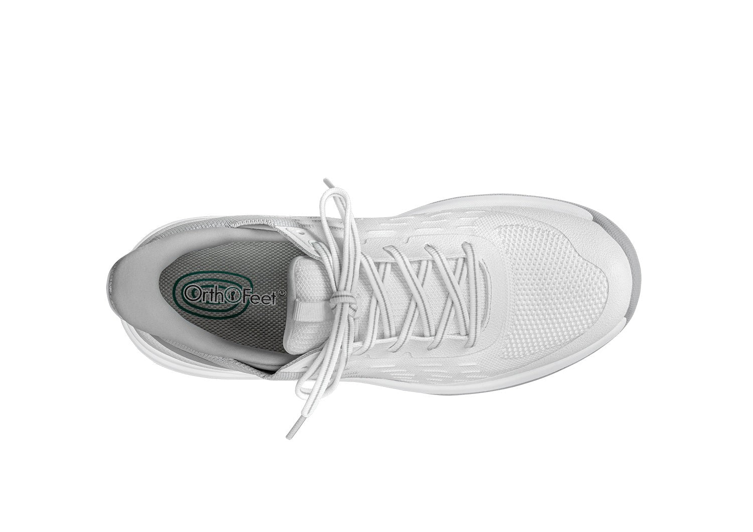 Orthofeet Ace Cushioned Support Pickleball Hands-Free Women's Sneakers - White/gray - Product View - 5