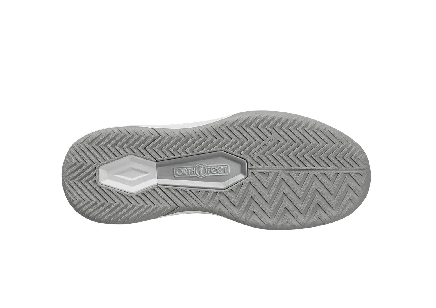 Orthofeet Ace Cushioned Support Pickleball Hands-Free Women's Sneakers - White/gray - Product View - 6