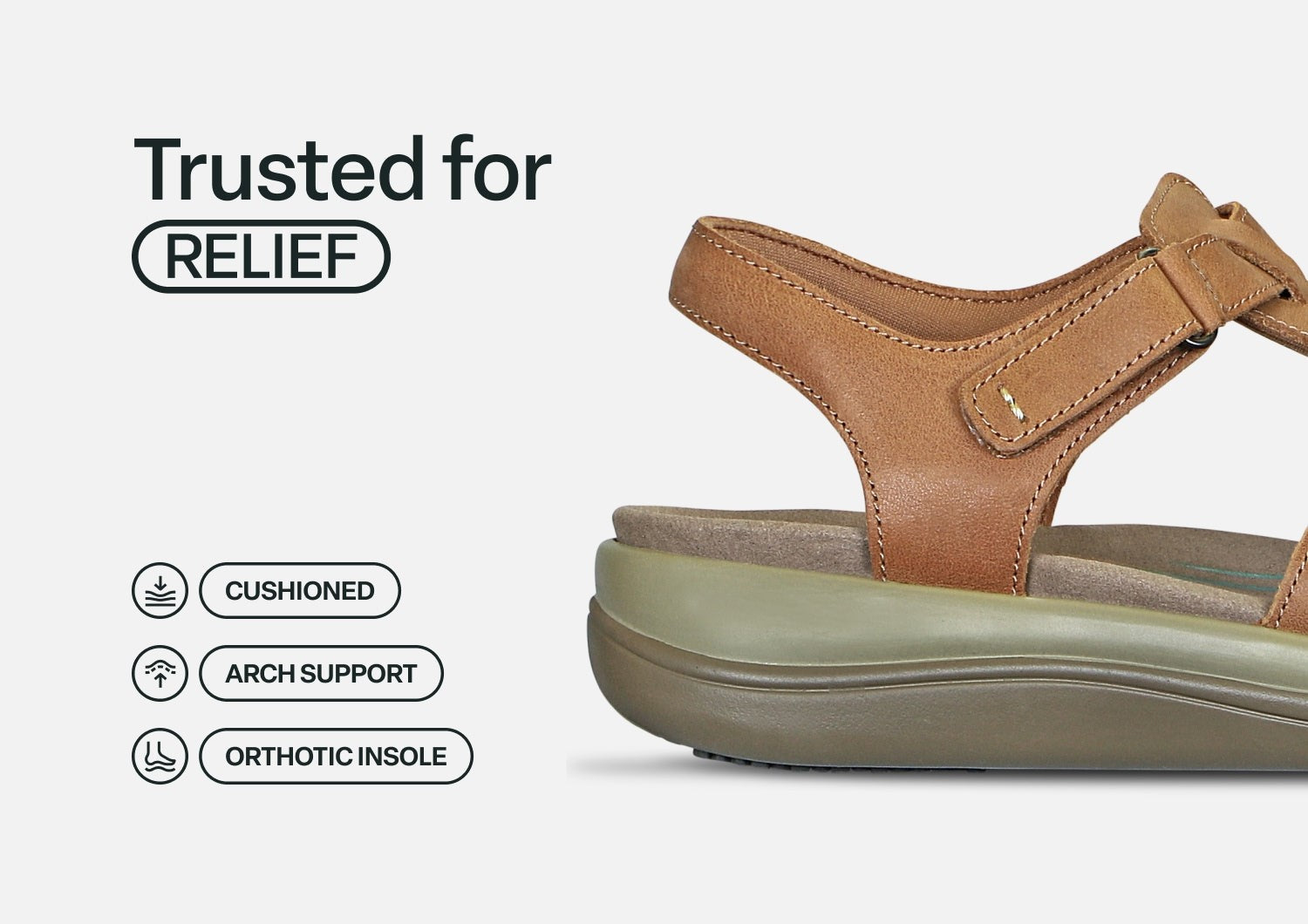 Orthofeet Amalfi Heel Strap Women's Sandal - Camel - Feature Detail - 4