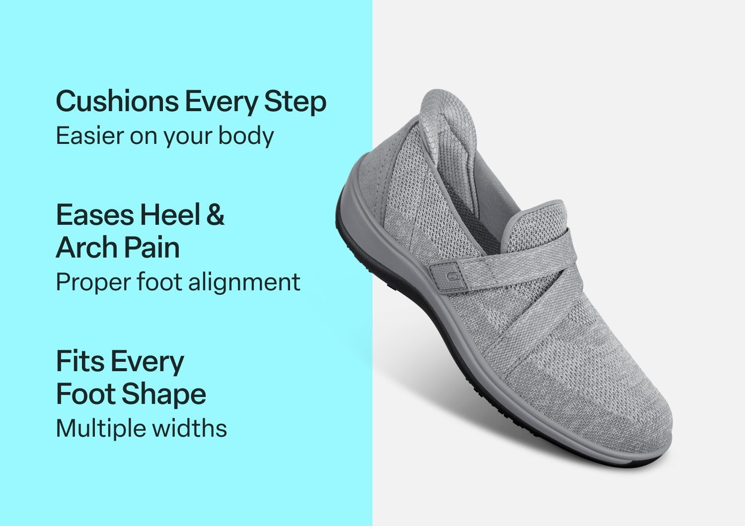 Orthofeet Amalya Women's Casual - Gray - Comfort Benefits - 2