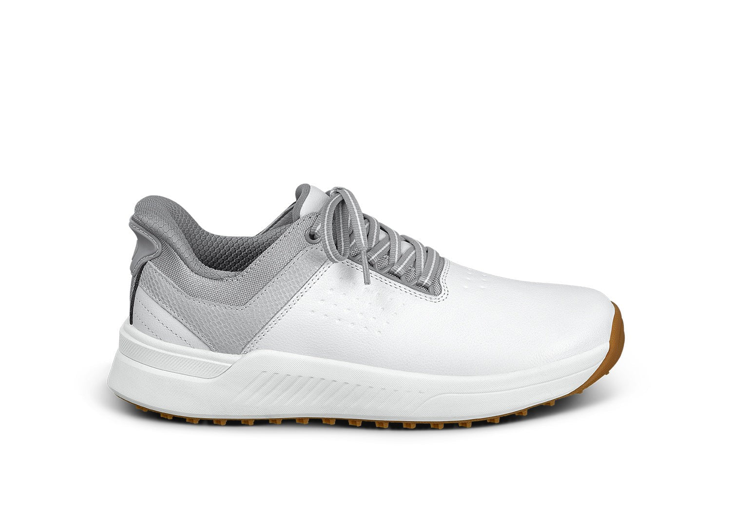 Orthofeet Approach Shot Hands-Free Stretch Women's Golf Sneakers in White/silver