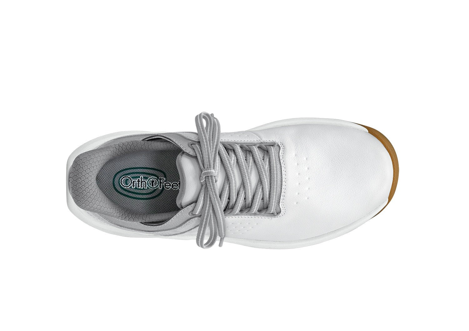 Orthofeet Approach Shot Hands-Free Stretch Women's Golf Sneakers - White/silver - Product View - 5