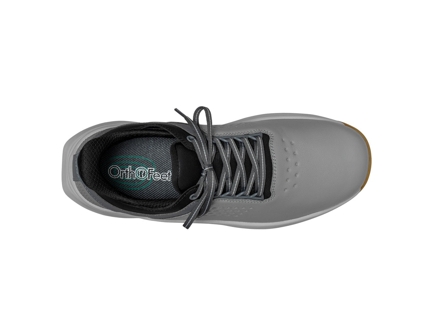 Orthofeet Birdie Hands-Free Golf Men's Sneakers - Gray - Bird's Eye View - 5