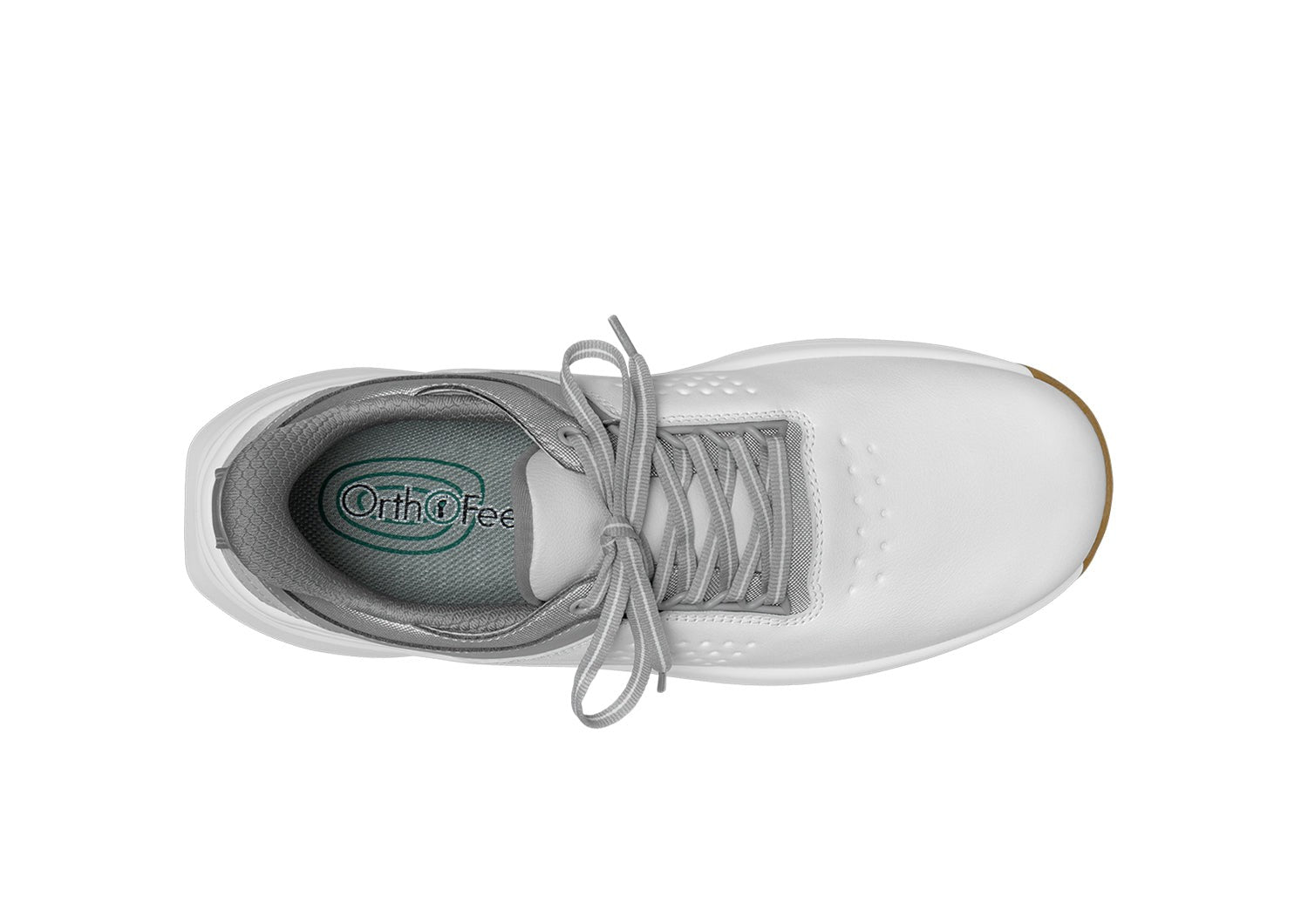 Orthofeet Birdie Hands-Free Golf Men's Sneakers - White - Bird's Eye View - 5