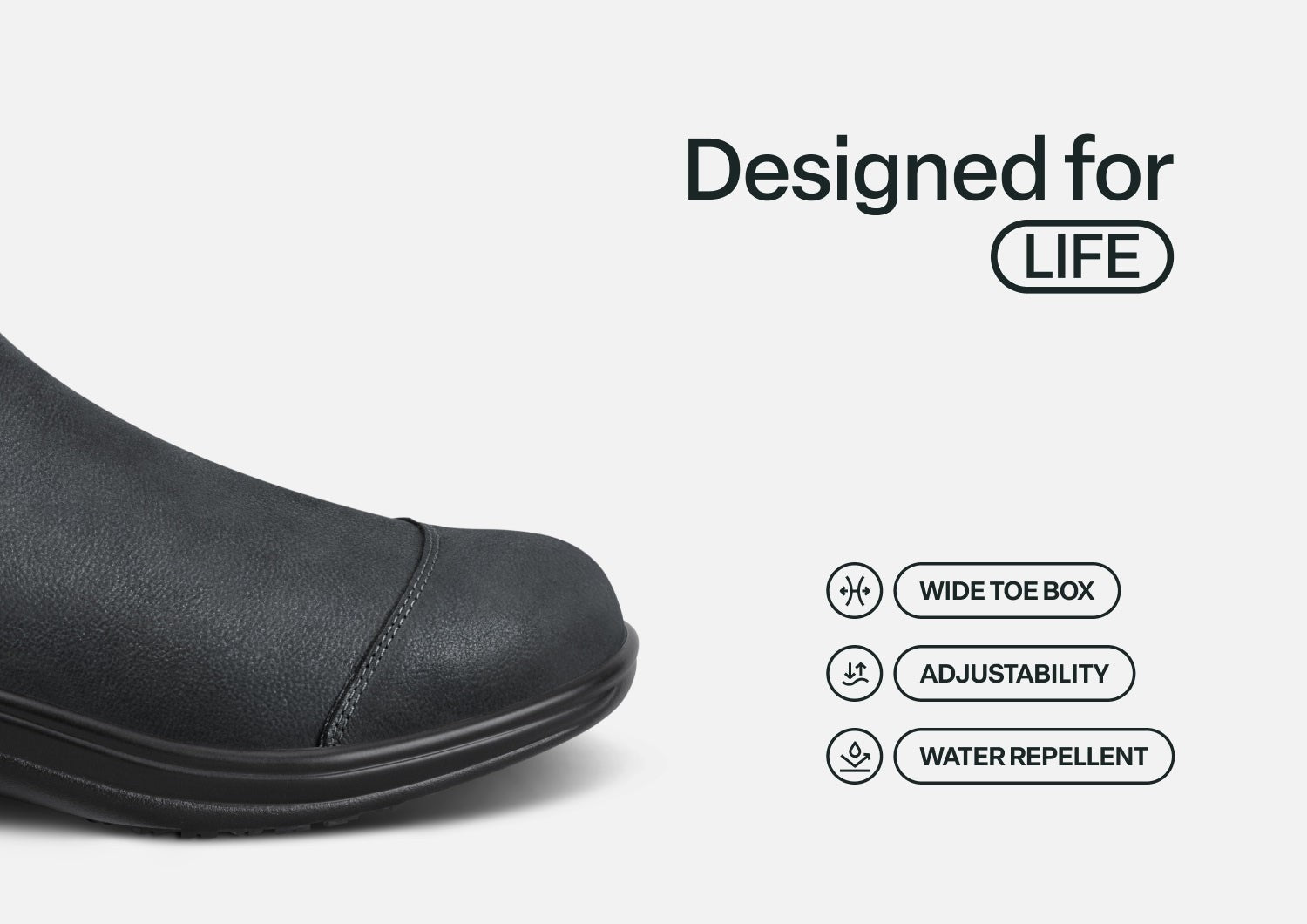 Orthofeet Blaire Hands-Free Women's Boots - Black - Feature Detail - 4