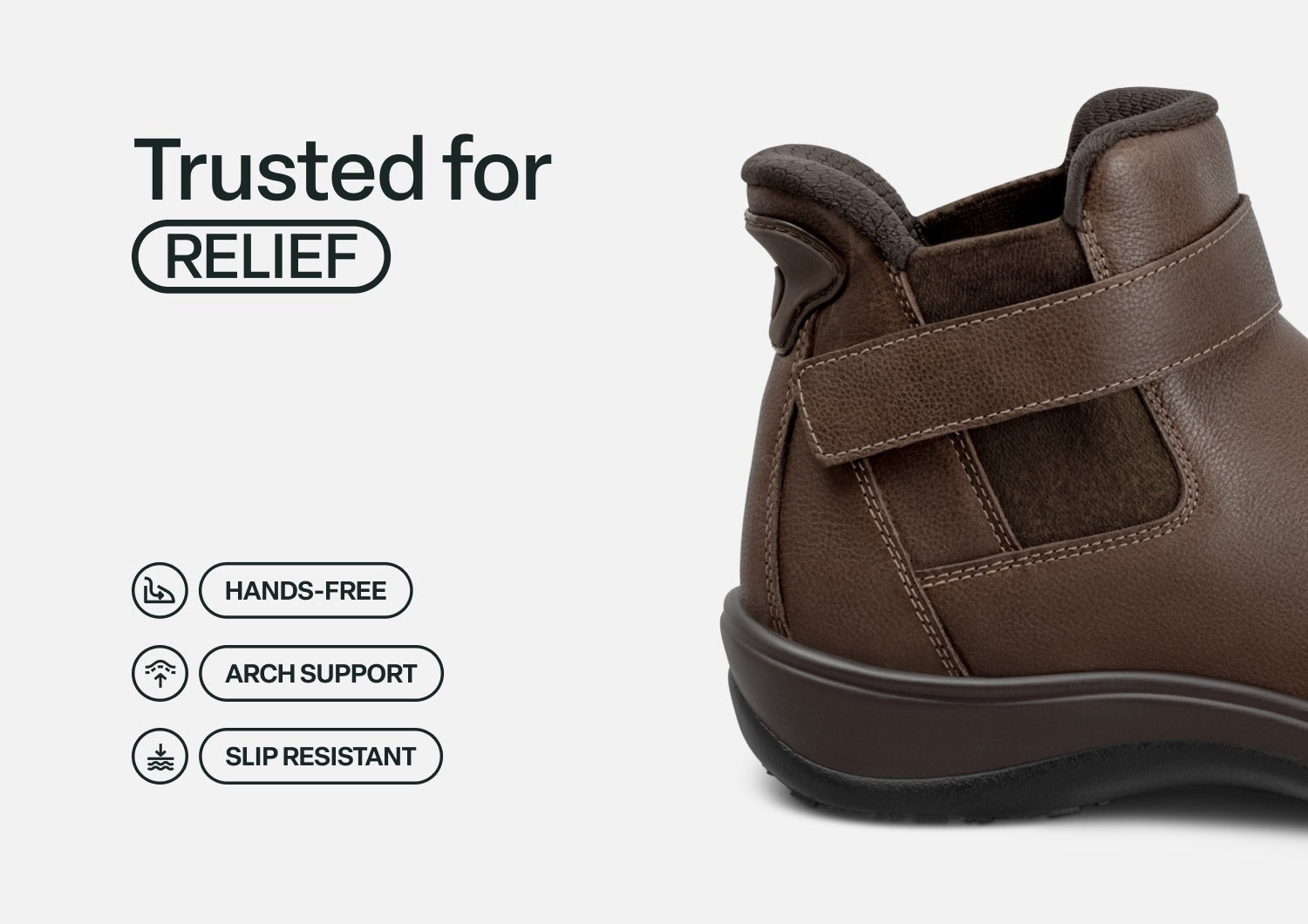 Orthofeet Blaire Hands-Free Women's Boots - Chocolate - Feature Detail - 3