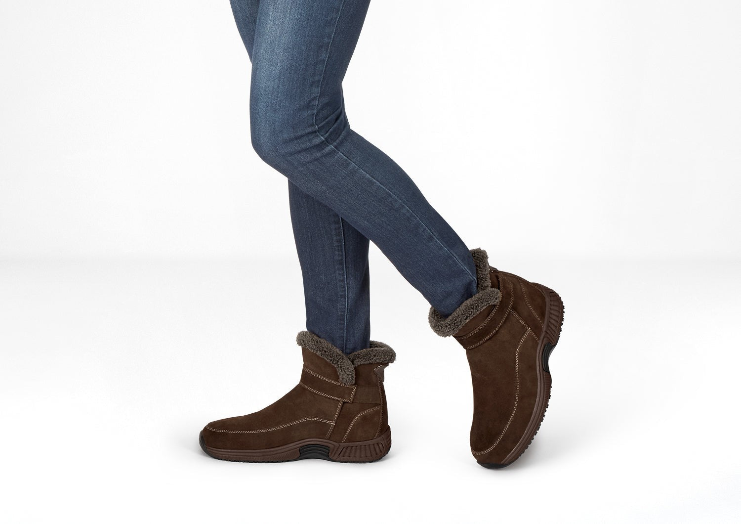 Orthofeet Bliss Hands-Free Ortho-Cushion Comfort Women's Boots - Brown - Lifestyle View - 8