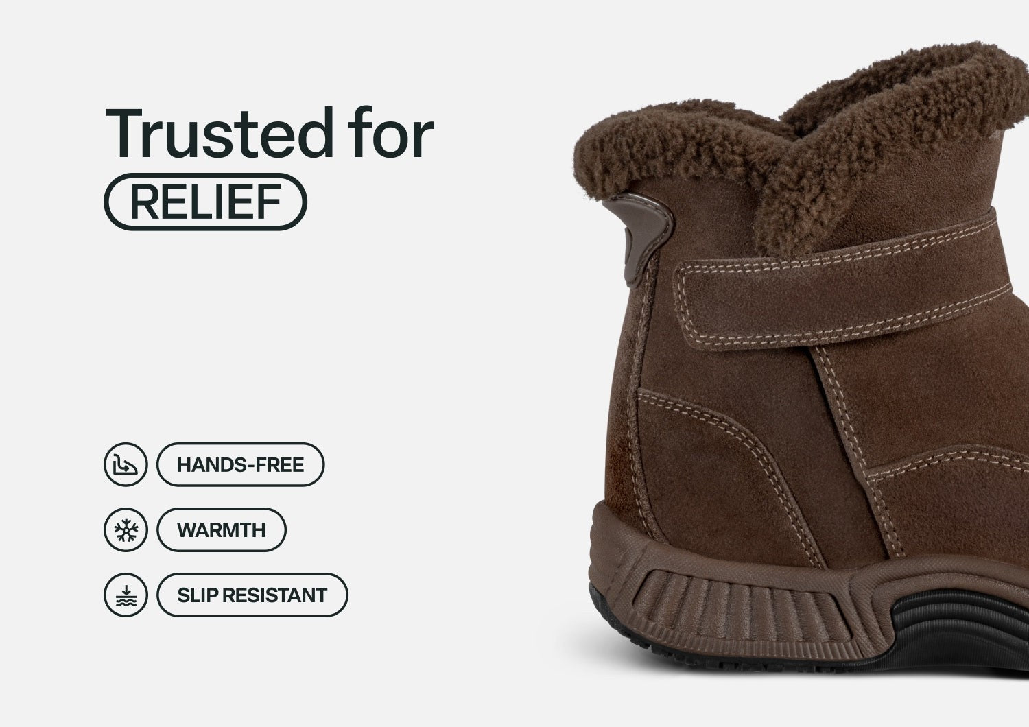 Orthofeet Bliss Hands-Free Ortho-Cushion Comfort Women's Boots - Brown - Feature Detail - 3