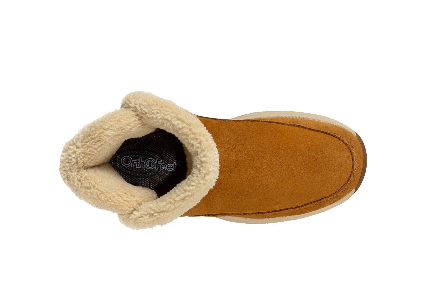 Orthofeet Bliss Hands-Free Ortho-Cushion Comfort Women's Boots - Camel - Bird's Eye View - 5
