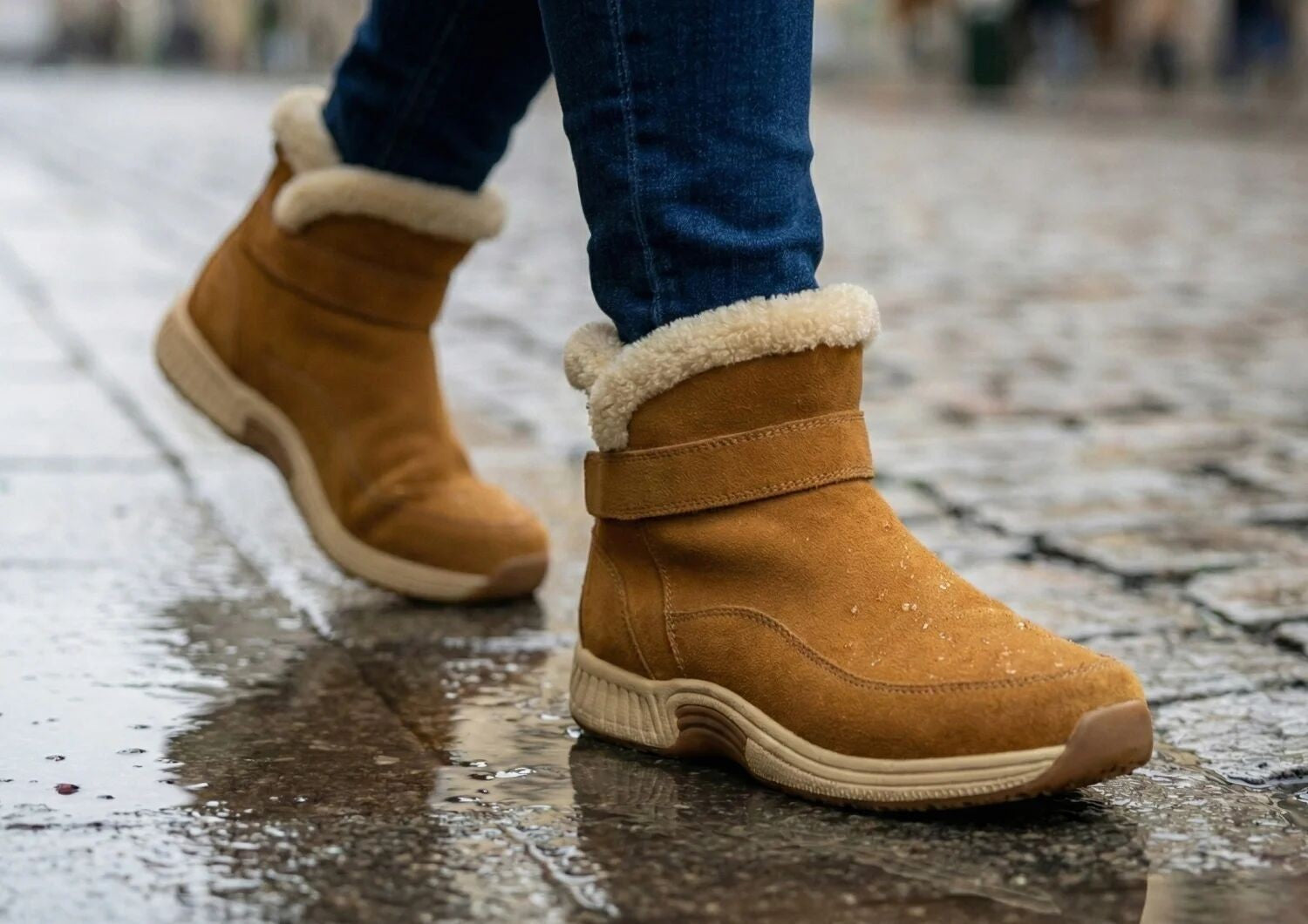 Orthofeet Bliss Hands-Free Ortho-Cushion Comfort Women's Boots - Camel - Lifestyle View - 7