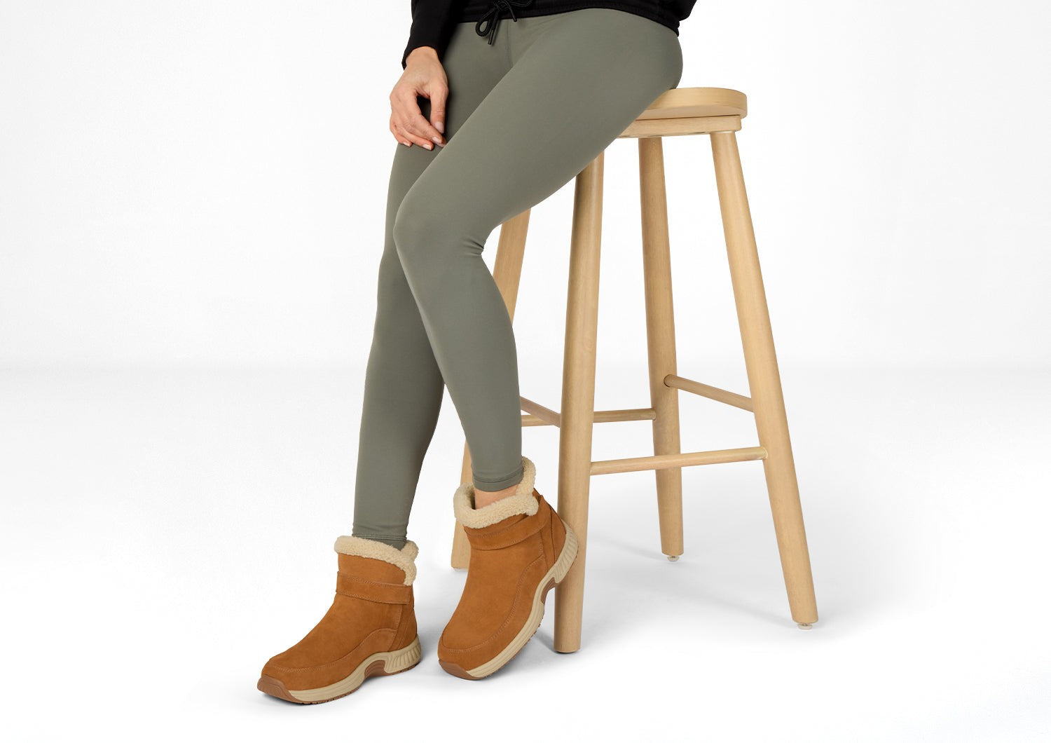 Orthofeet Bliss Hands-Free Ortho-Cushion Comfort Women's Boots - Camel - Lifestyle View - 8