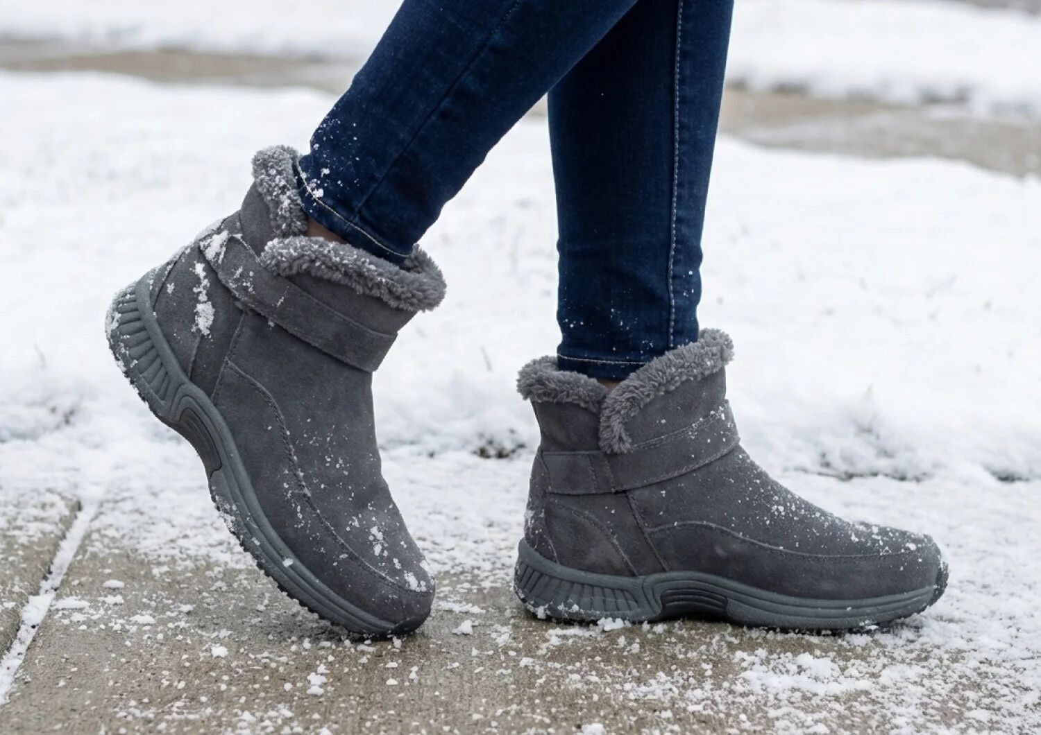 Orthofeet Bliss Hands-Free Ortho-Cushion Comfort Women's Boots - Gray - Lifestyle View - 8