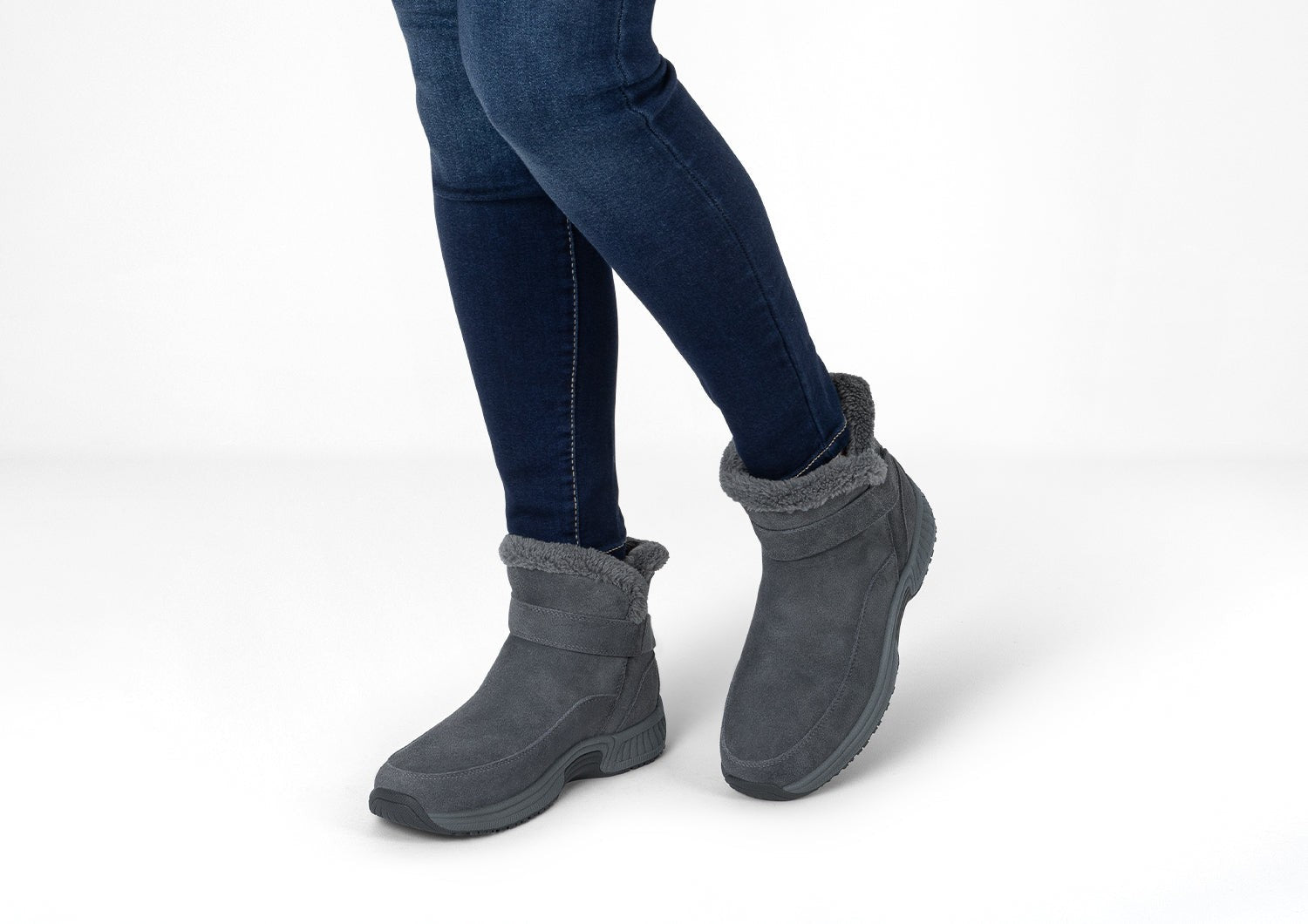 Orthofeet Bliss Hands-Free Ortho-Cushion Comfort Women's Boots - Gray - Lifestyle View - 2