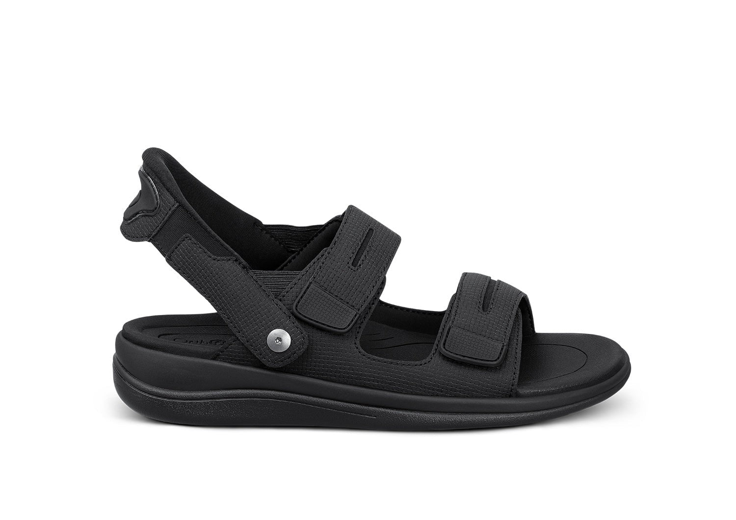 Orthofeet Calypso Hands-Free Supportive Sandal - Black - Product View - 1