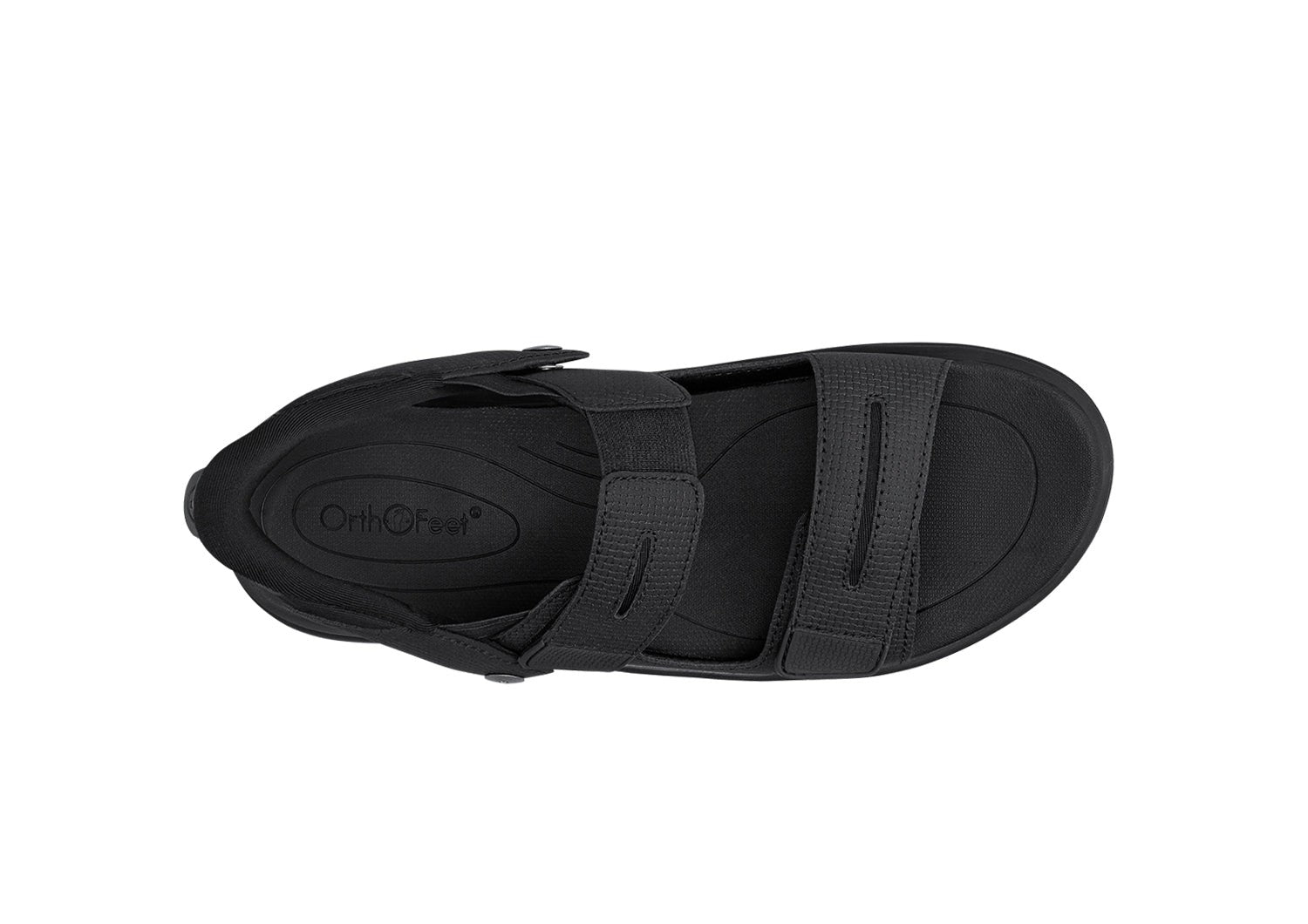 Orthofeet Calypso Hands-Free Supportive Sandal - Black - Product View - 6