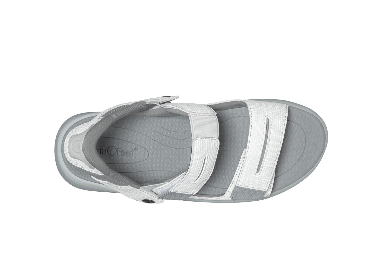Orthofeet Calypso Hands-Free Supportive Sandal - White - Bird's Eye View - 5