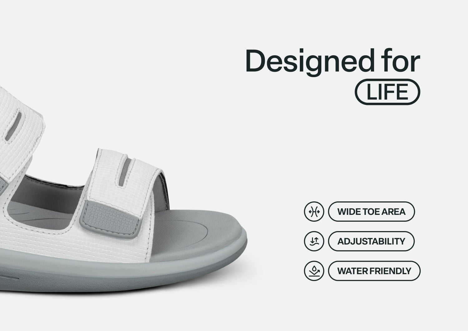 Orthofeet Calypso Hands-Free Supportive Sandal - White - Feature Detail - 4
