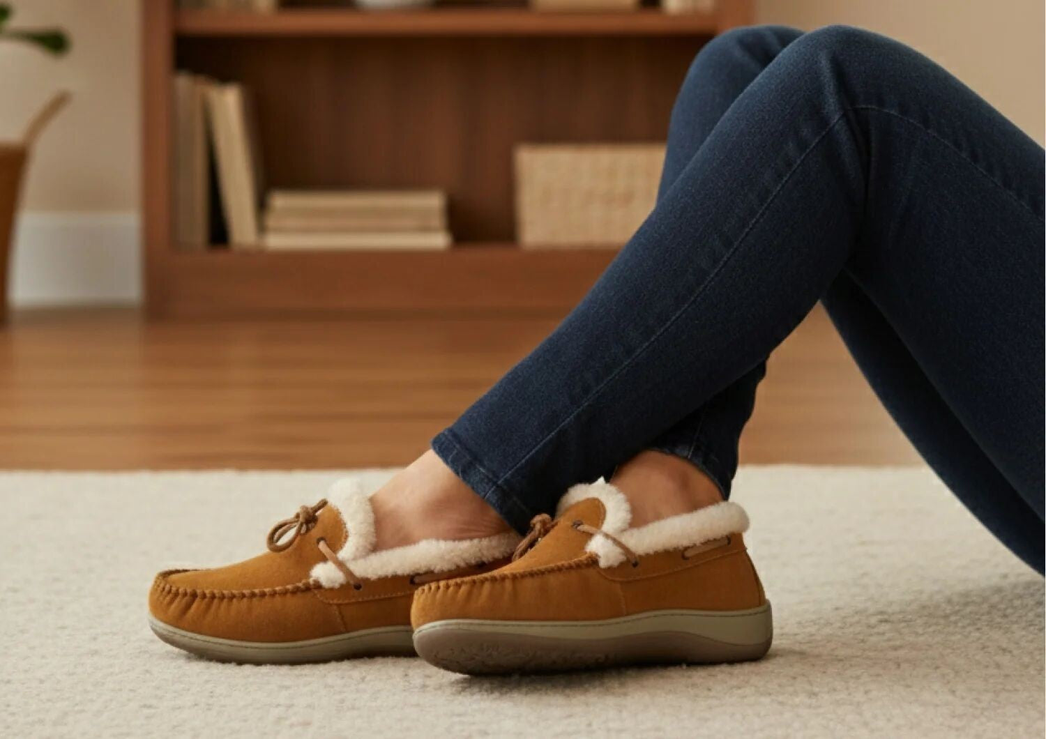 Orthofeet Capri Cushioned Support Women's Slippers - Camel - Lifestyle View - 8