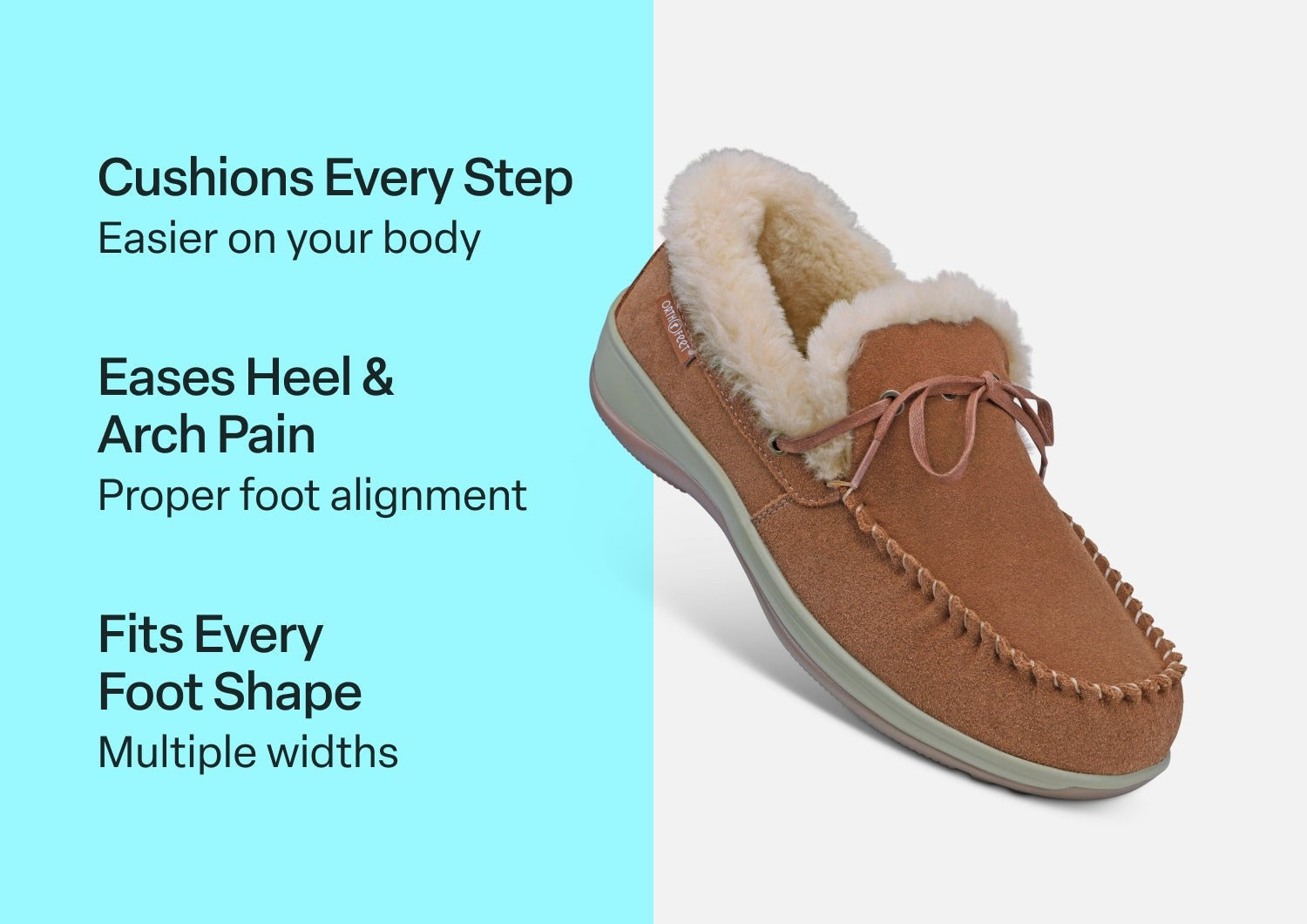 Orthofeet Capri Cushioned Support Women's Slippers - Camel - Comfort Benefits - 3
