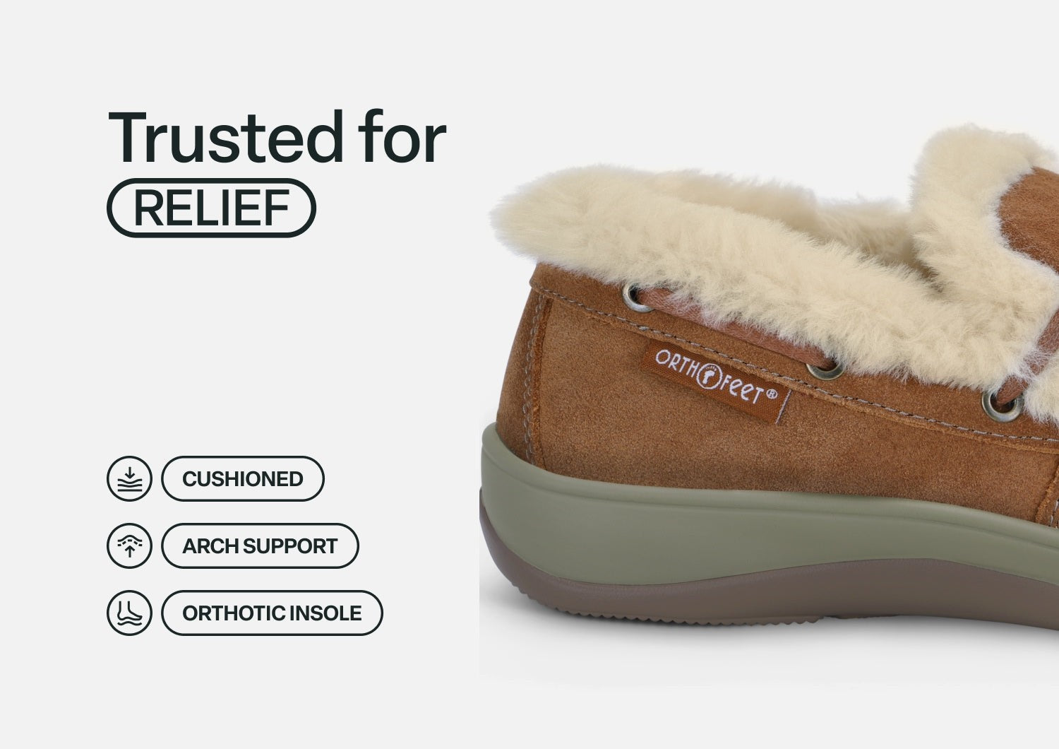 Orthofeet Capri Cushioned Support Women's Slippers - Camel - Feature Detail - 4