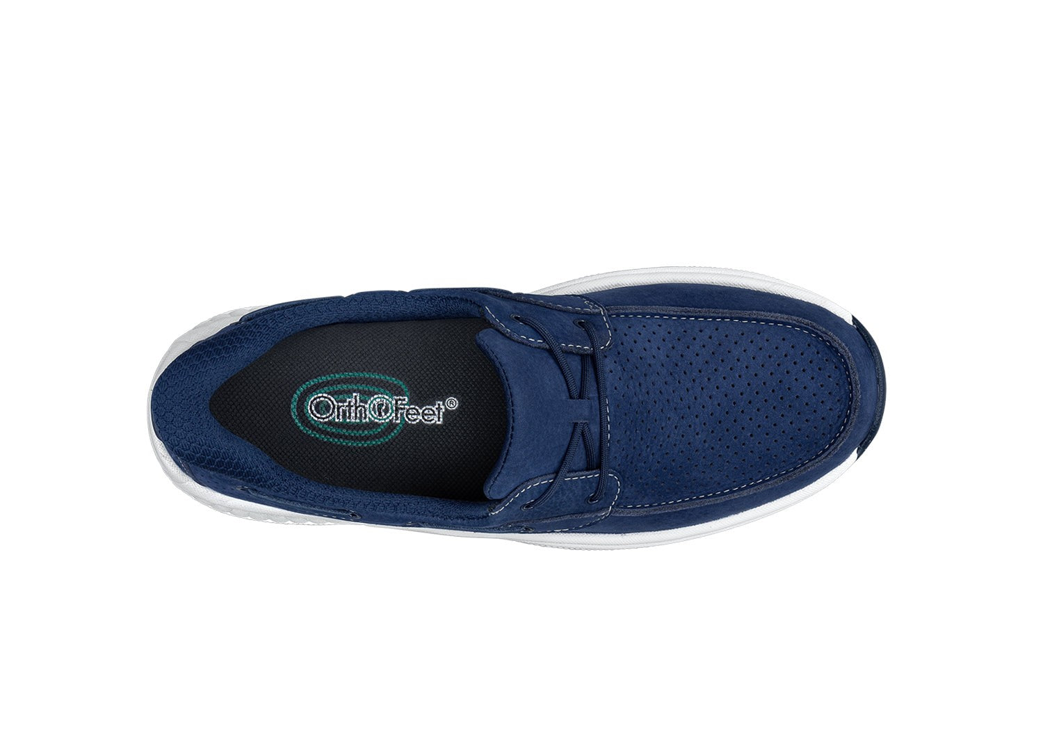 Orthofeet Captain Hands-Free Cushioned Support Women's Boat Shoe - Navy - Product View - 5
