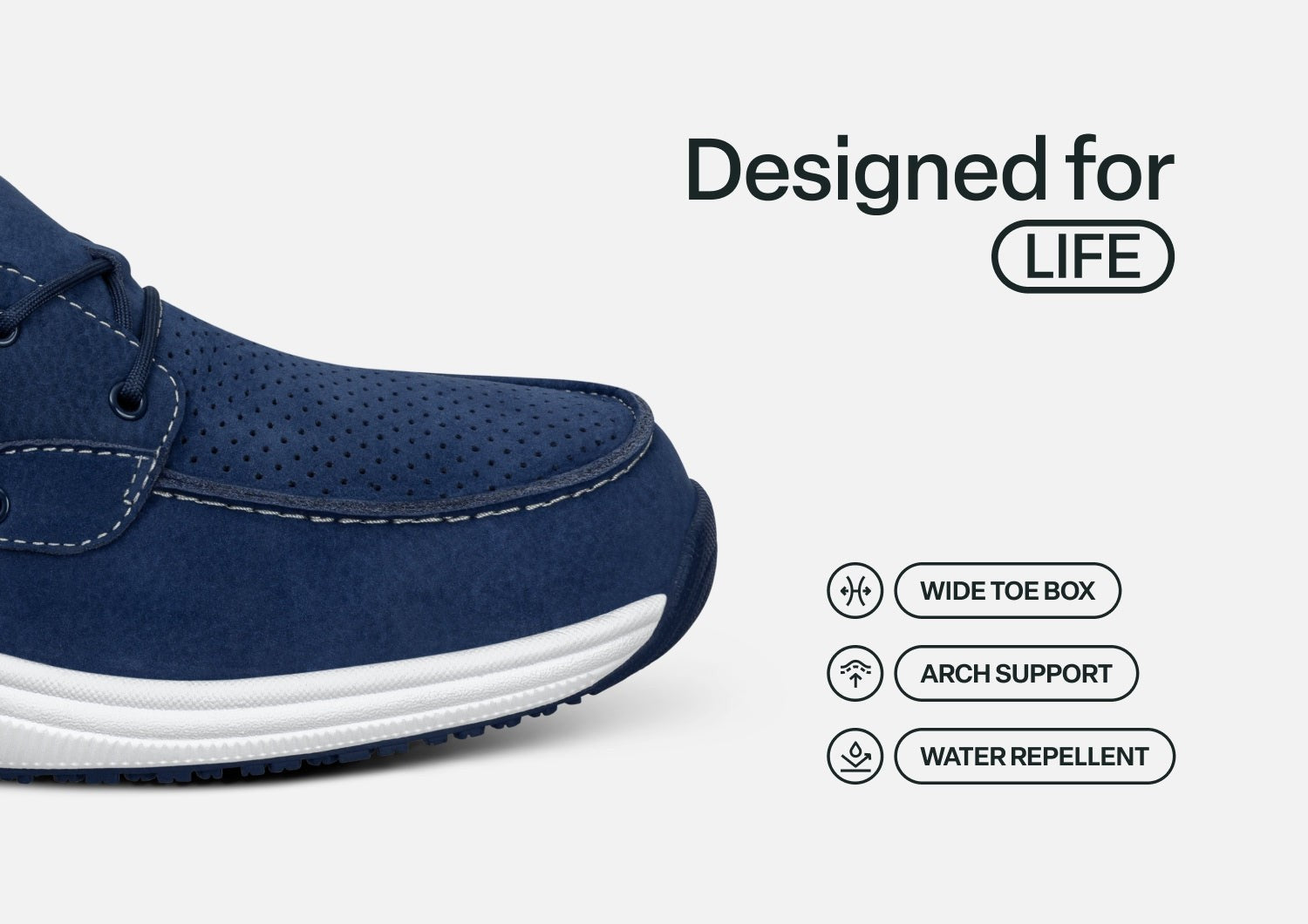Orthofeet Captain Hands-Free Cushioned Support Women's Boat Shoe - Navy - Feature Detail - 4