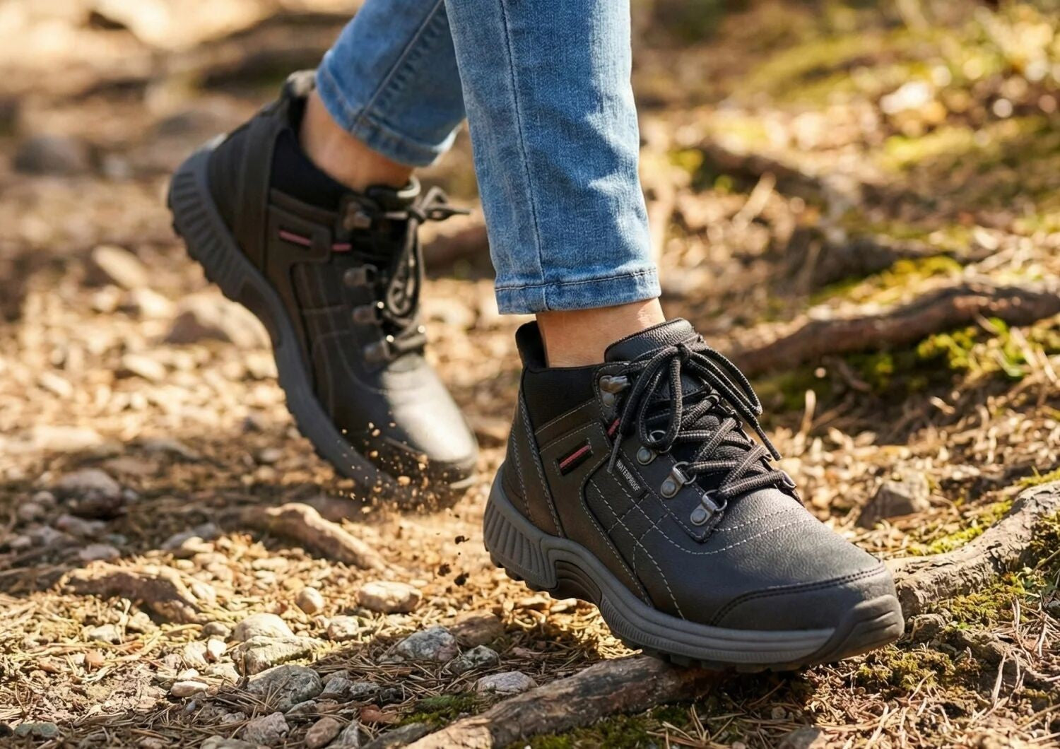 Orthofeet Carmel Hands-Free Waterproof Supportive Slip-On Women's Boots - Black - Lifestyle View - 7