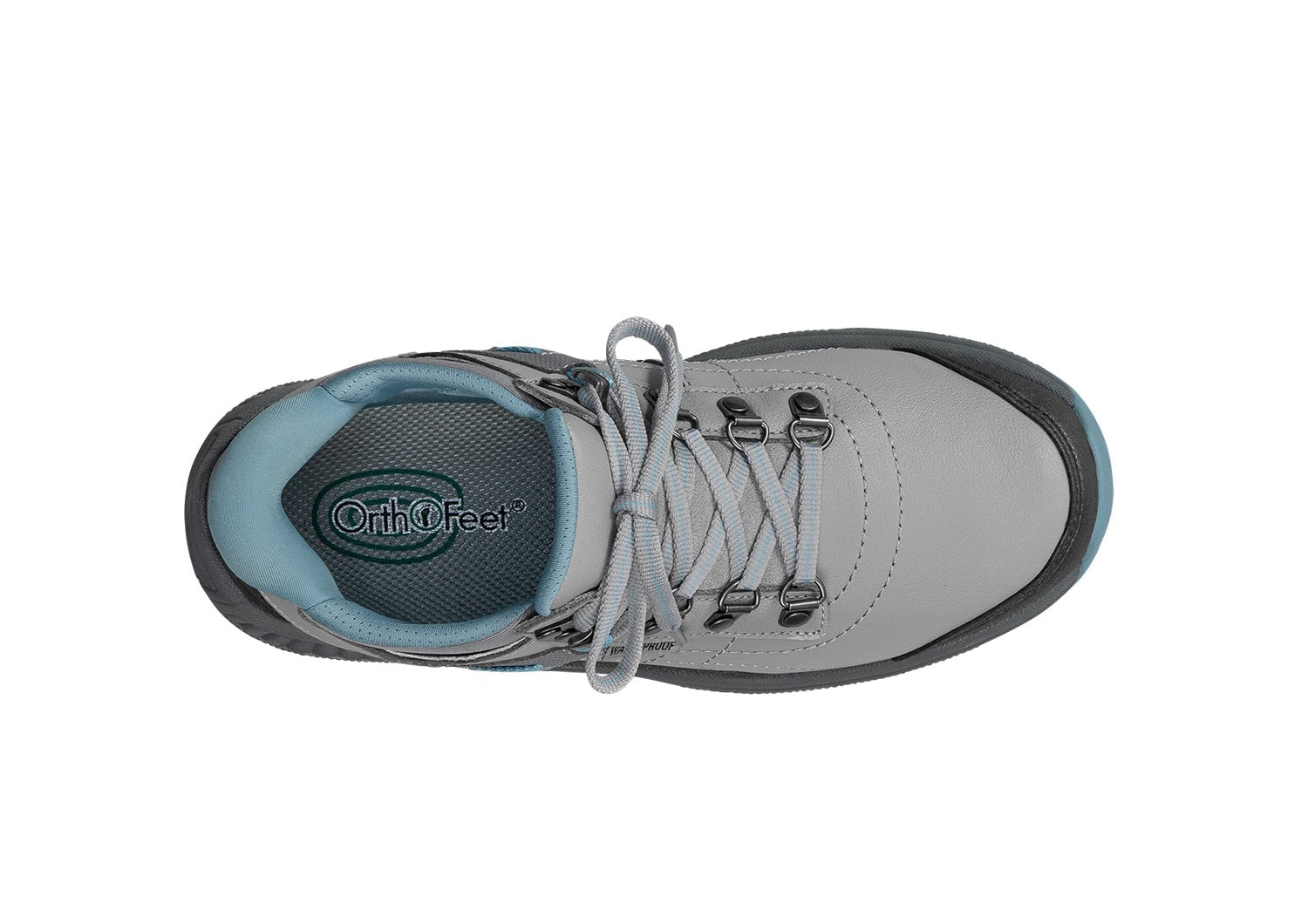 Orthofeet Carmel Hands-Free Waterproof Supportive Slip-On Women's Boots - Gray - Bird's Eye View - 5