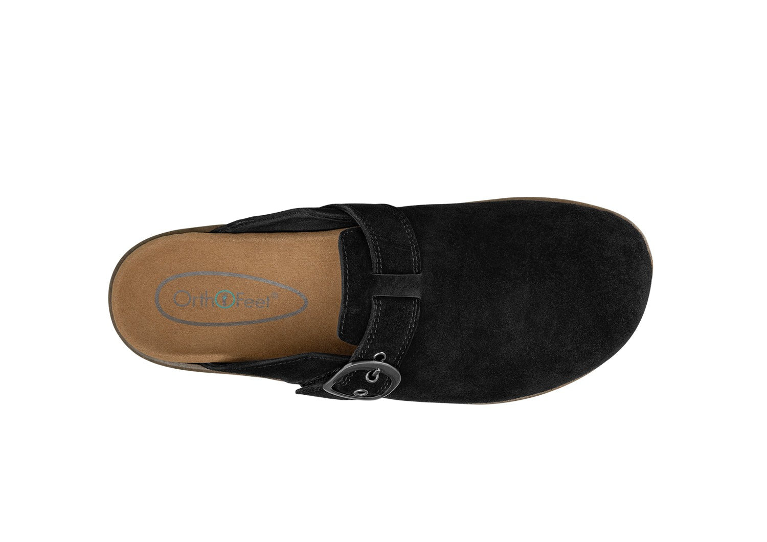 Orthofeet Casey Cushioned Support Women's Casual Clog - Black - Bird's Eye View - 6