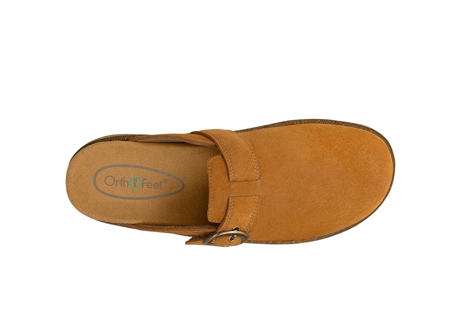 Orthofeet Casey Cushioned Support Women's Casual Clog - Camel - Bird's Eye View - 6