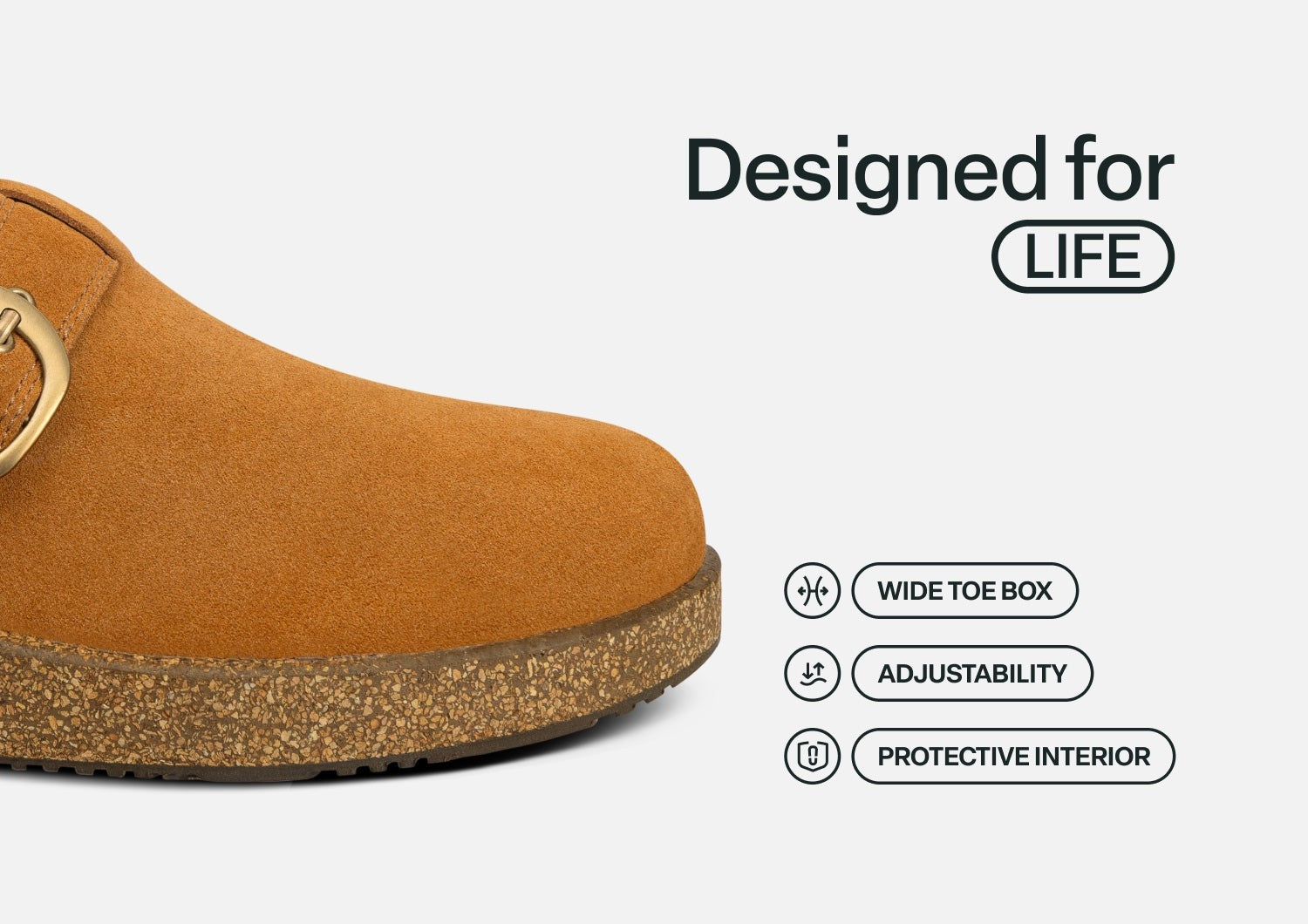 Orthofeet Casey Cushioned Support Women's Casual Clog - Camel - Feature Detail - 5