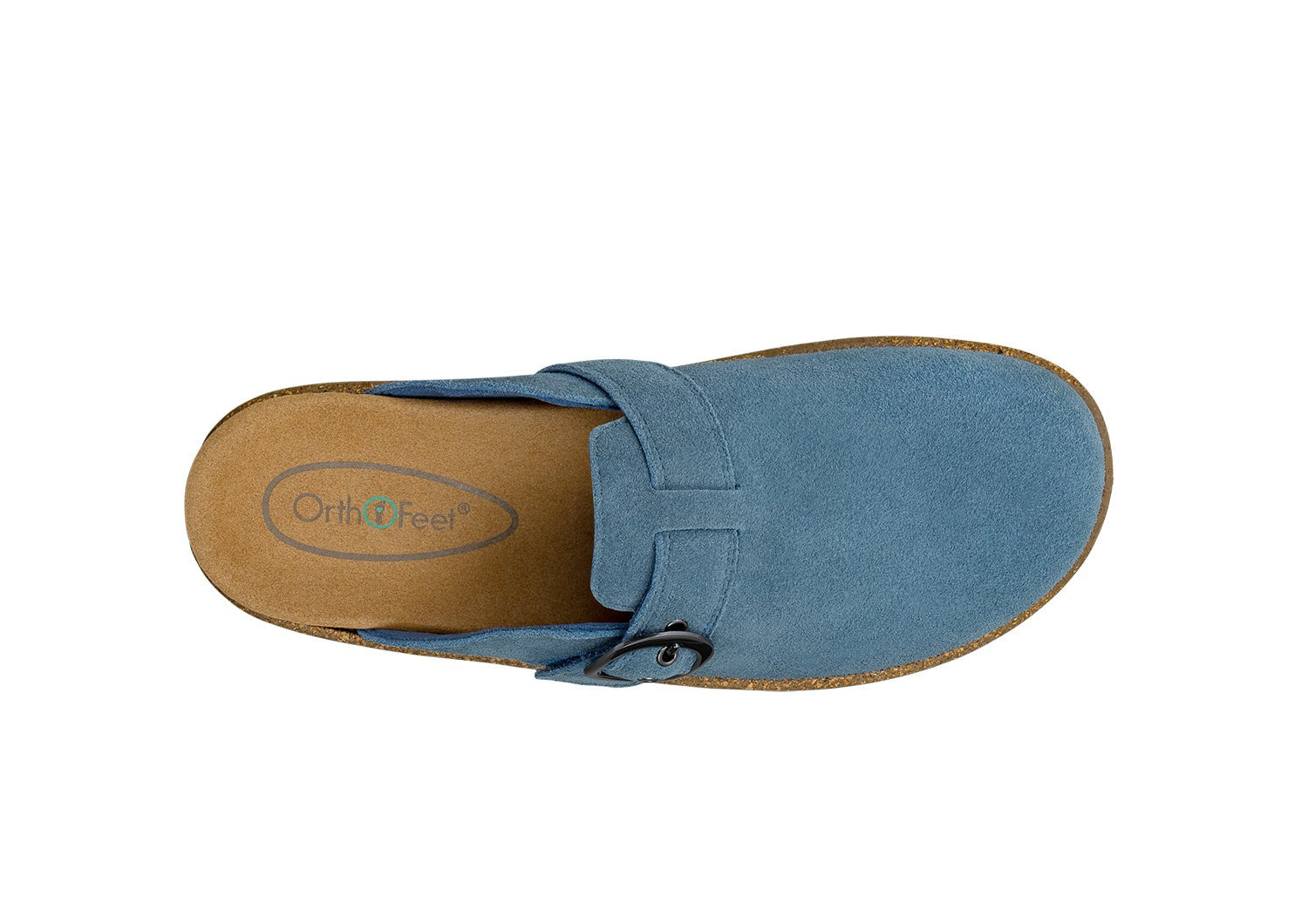 Orthofeet Casey Cushioned Support Women's Casual Clog - Powder Blue - Bird's Eye View - 6