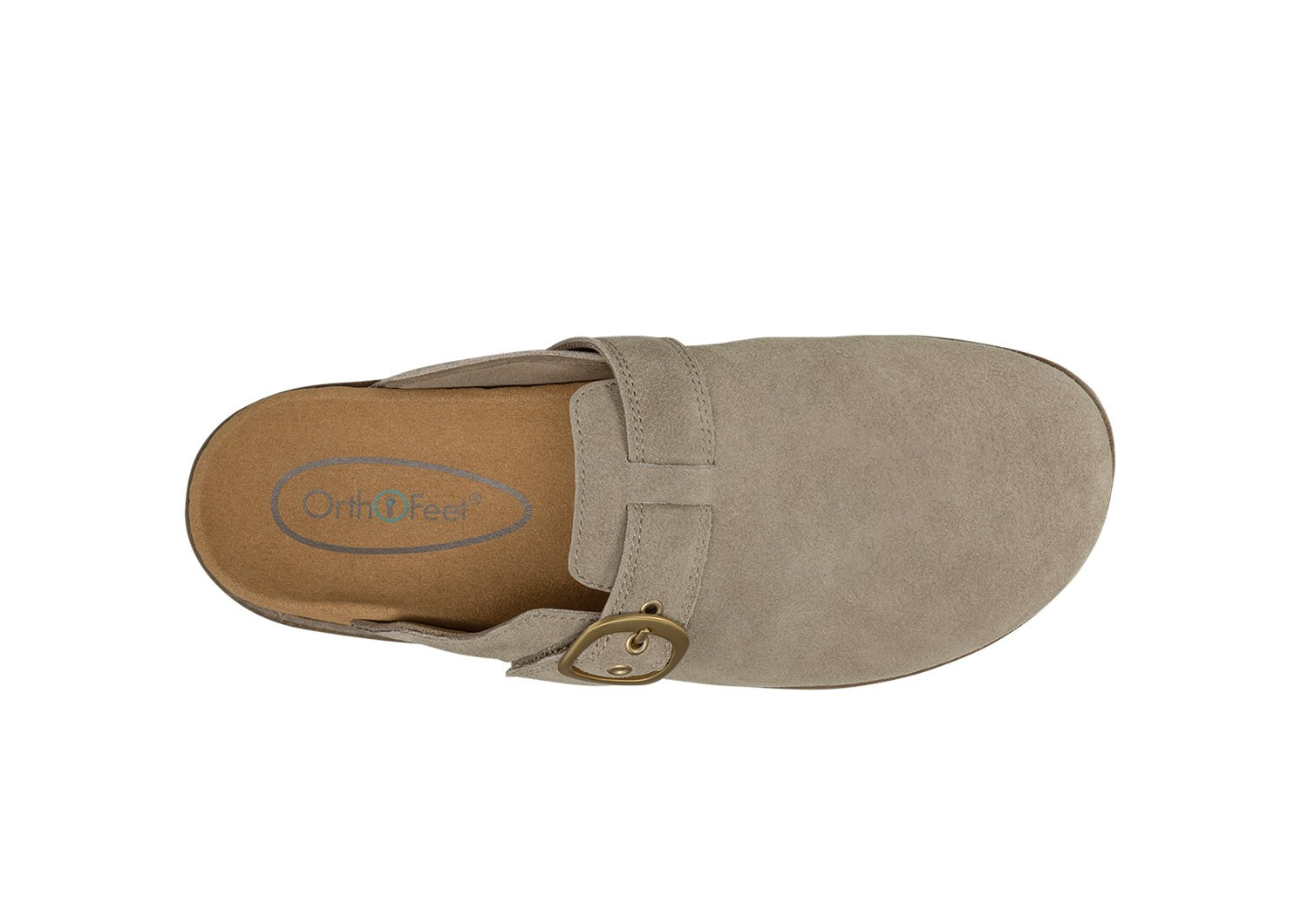 Orthofeet Casey Cushioned Support Women's Casual Clog - Taupe - Bird's Eye View - 6