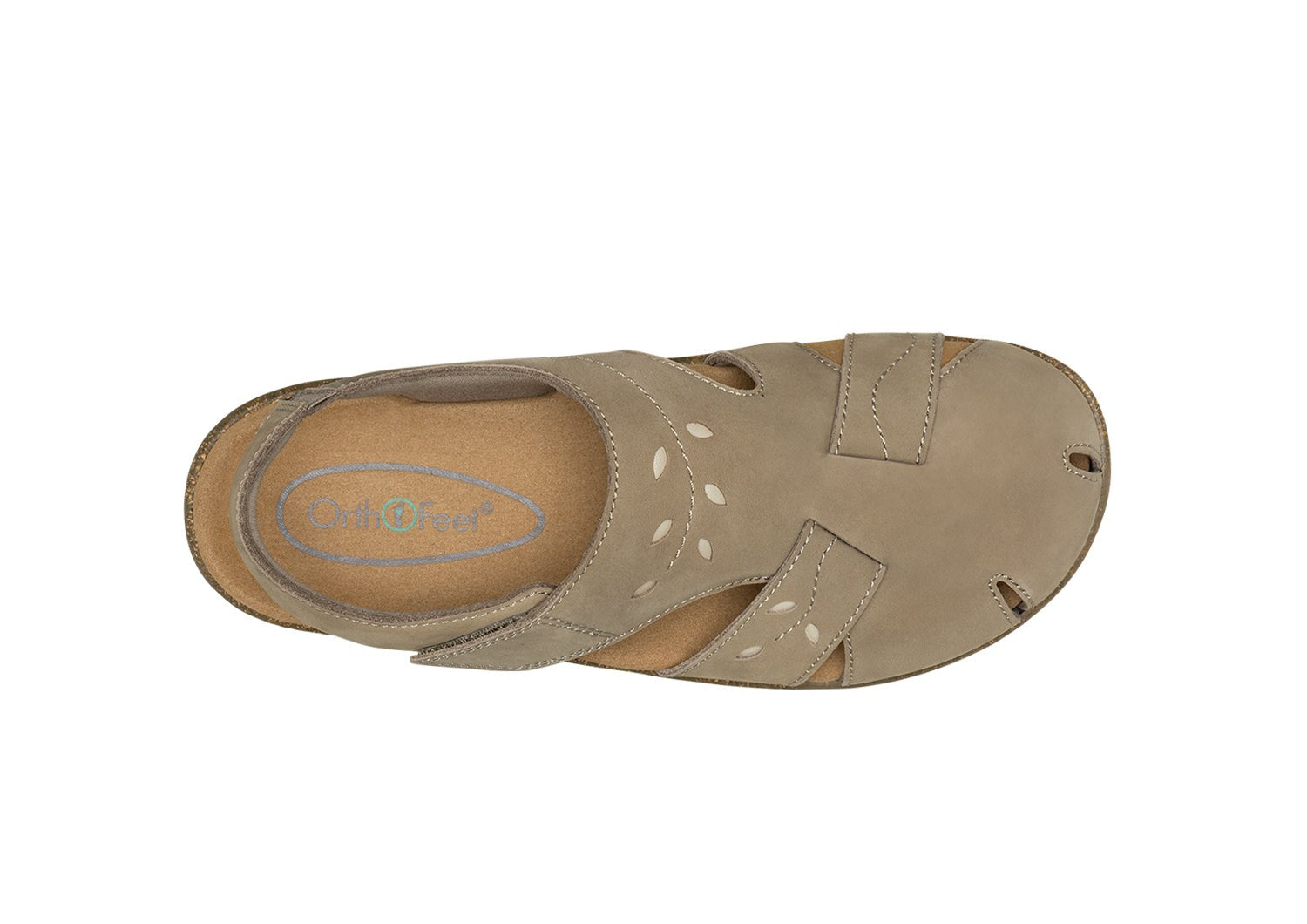 Orthofeet Celeste Ortho-Cushion Women's Sandals - Mocha - Bird's Eye View - 6