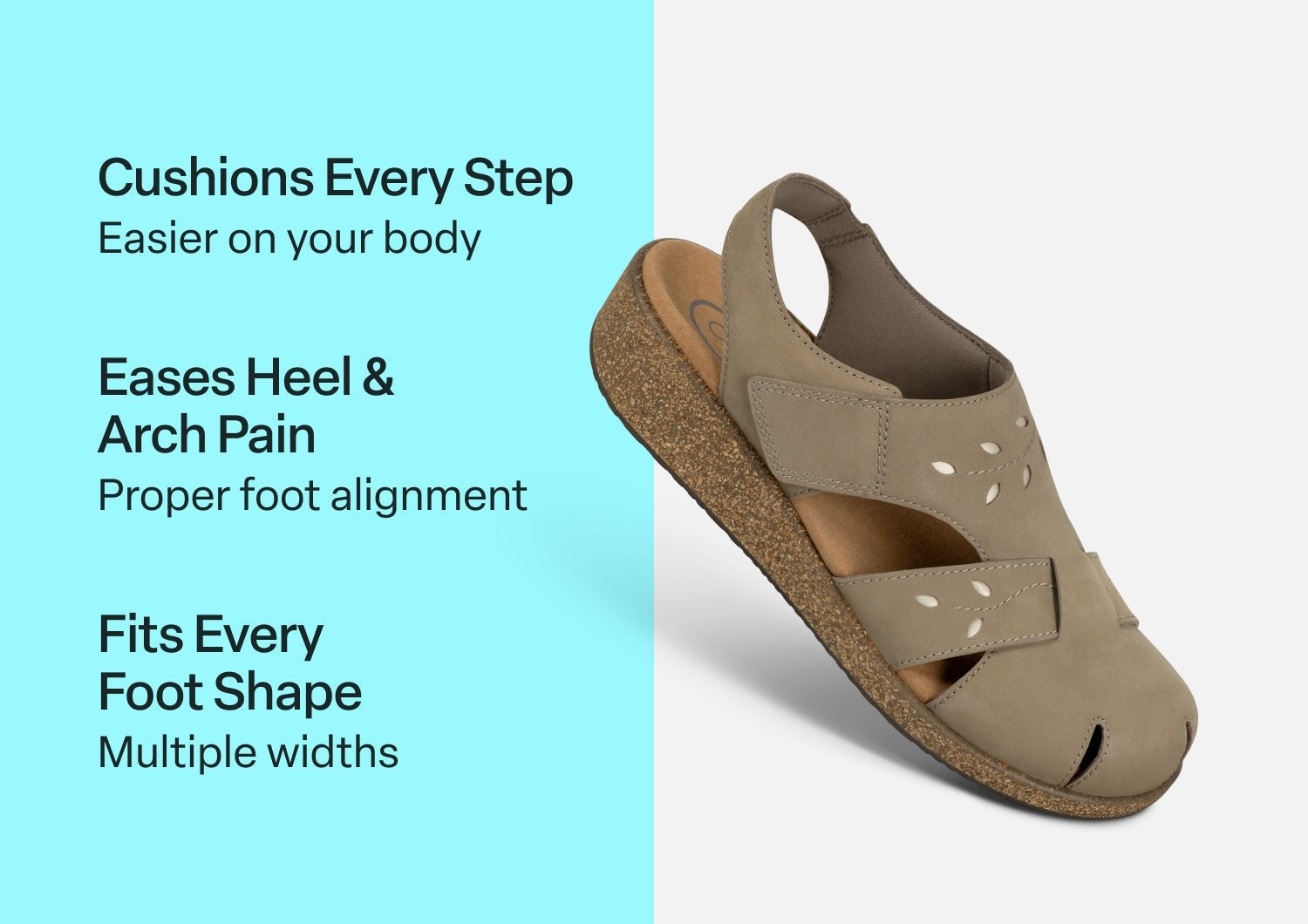 Orthofeet Celeste Ortho-Cushion Women's Sandals - Mocha - Comfort Benefits - 3