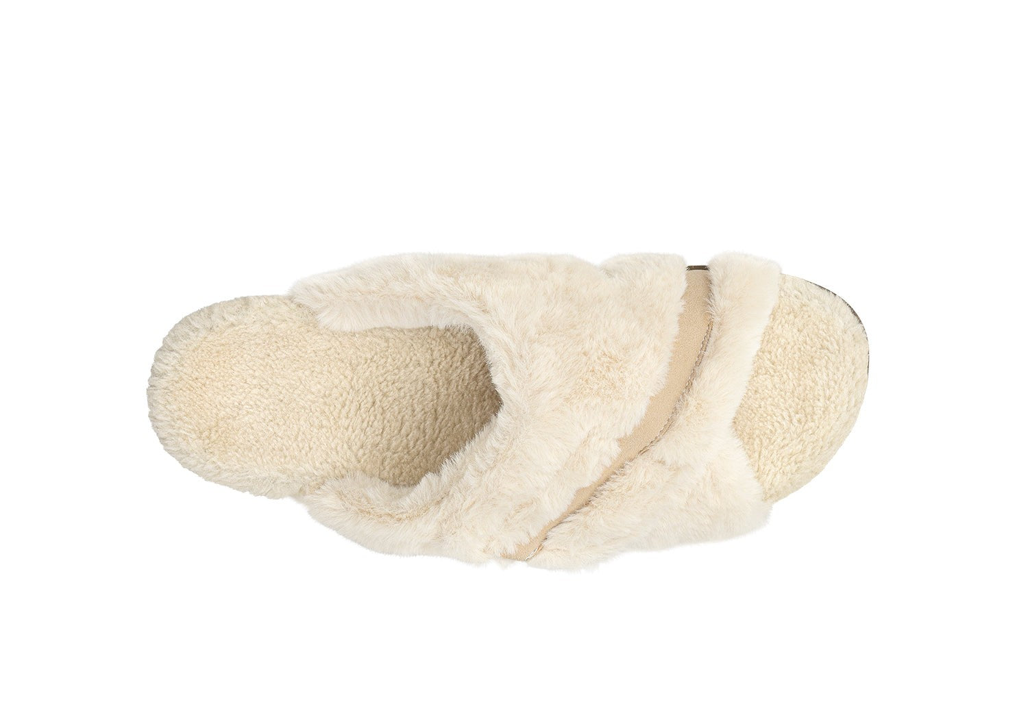 Orthofeet Celine Women's Slippers - Cream - Bird's Eye View - 6