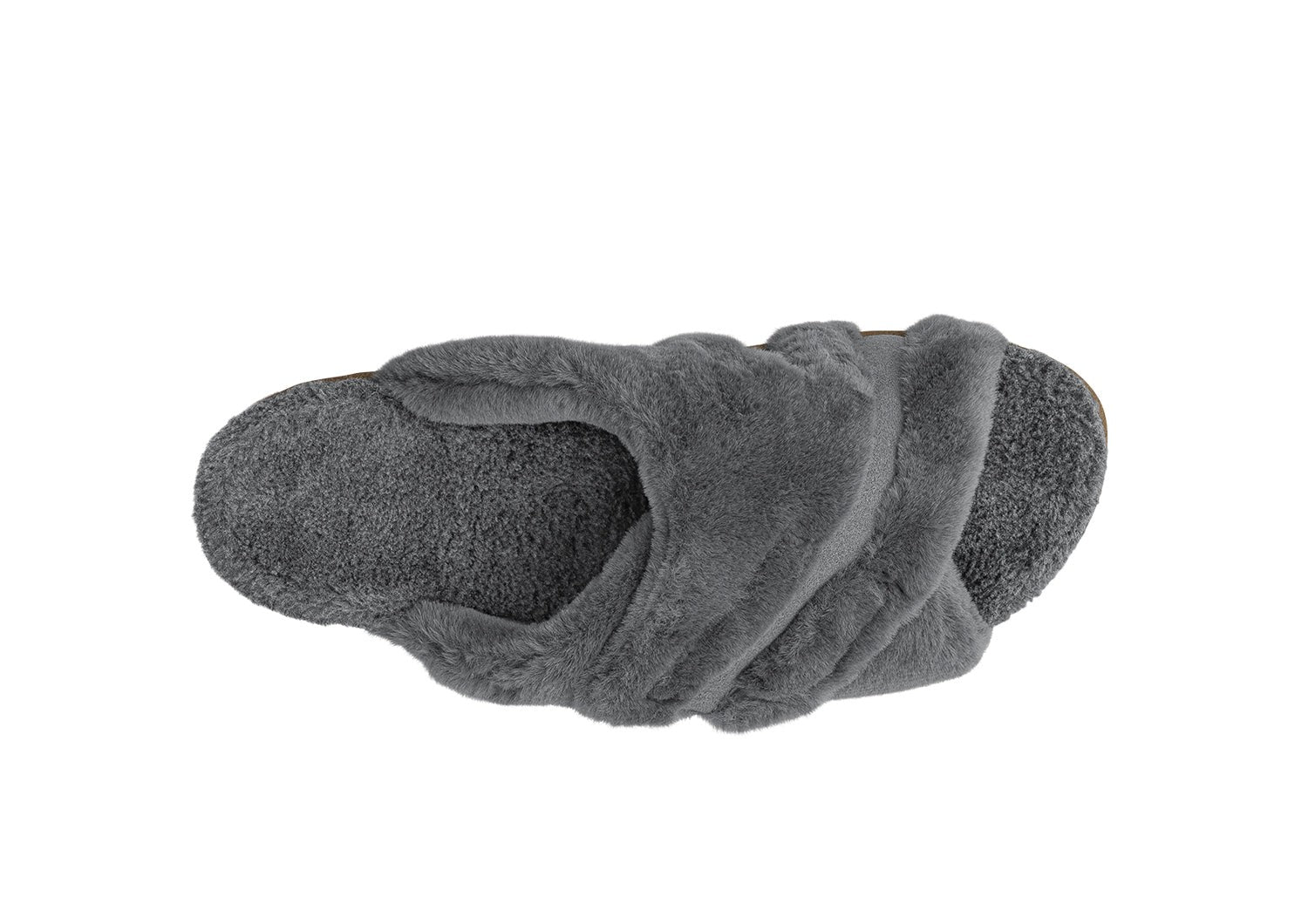 Orthofeet Celine Women's Slippers - Gray - Bird's Eye View - 7