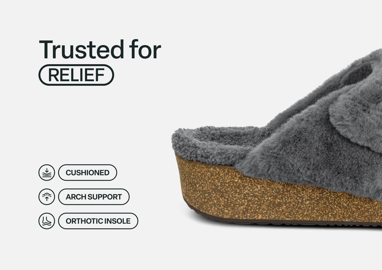 Orthofeet Celine Women's Slippers - Gray - Feature Detail - 4
